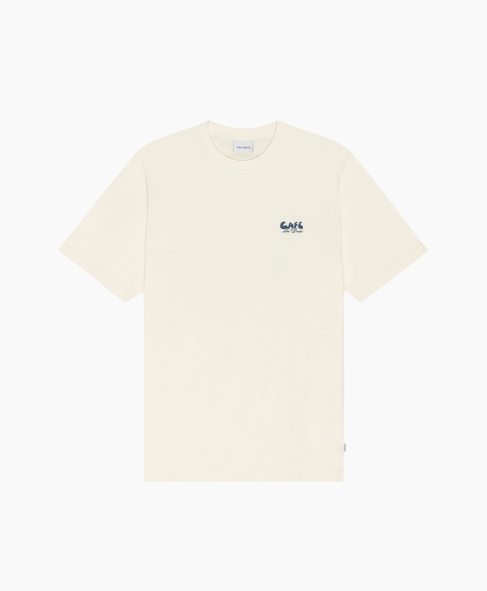 t-shirt, crème, korte mouwen, ronde hals, kleine logo