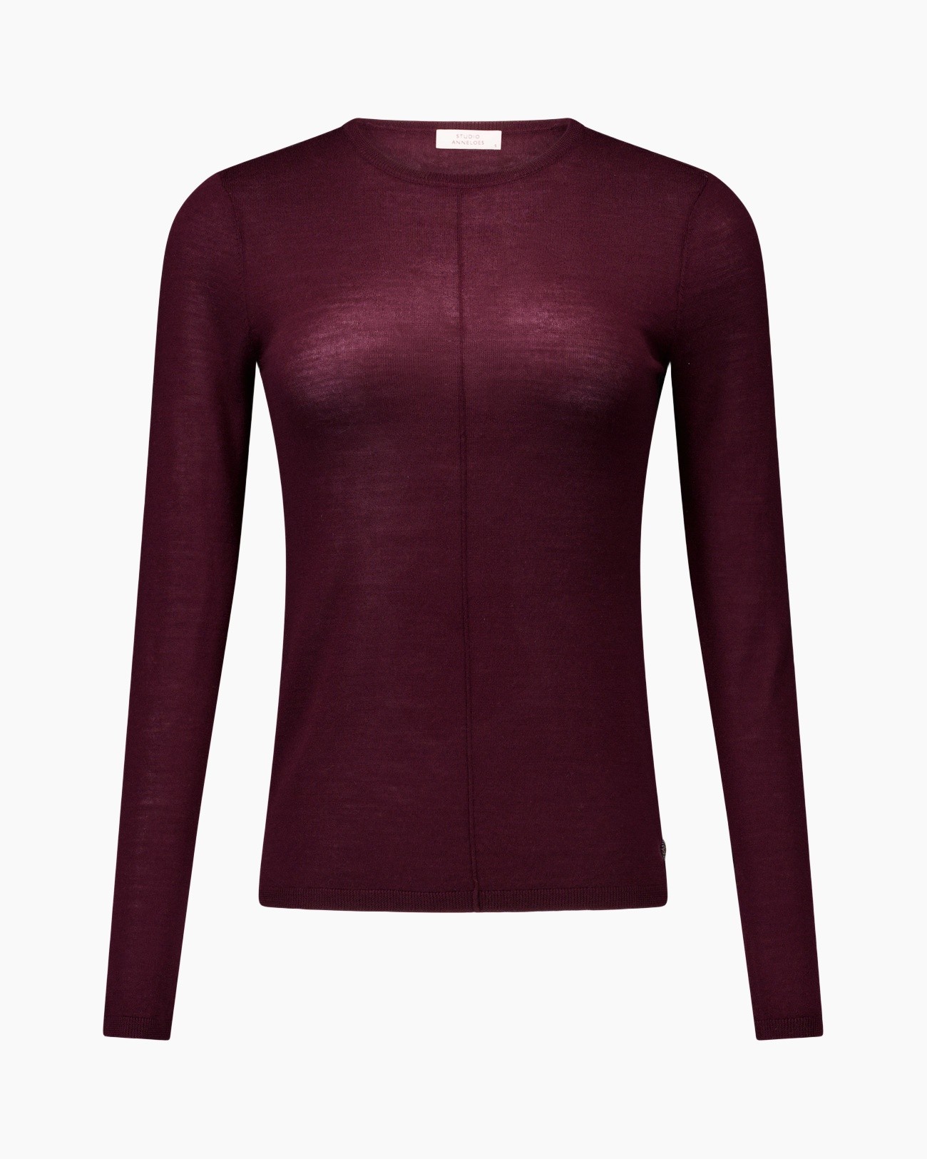 cardigan, breipull, lange mouwen, bordeaux, dames