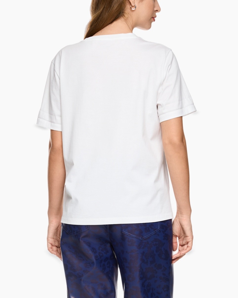 t-shirt, leopard, grafisch, korte mouwen, wit