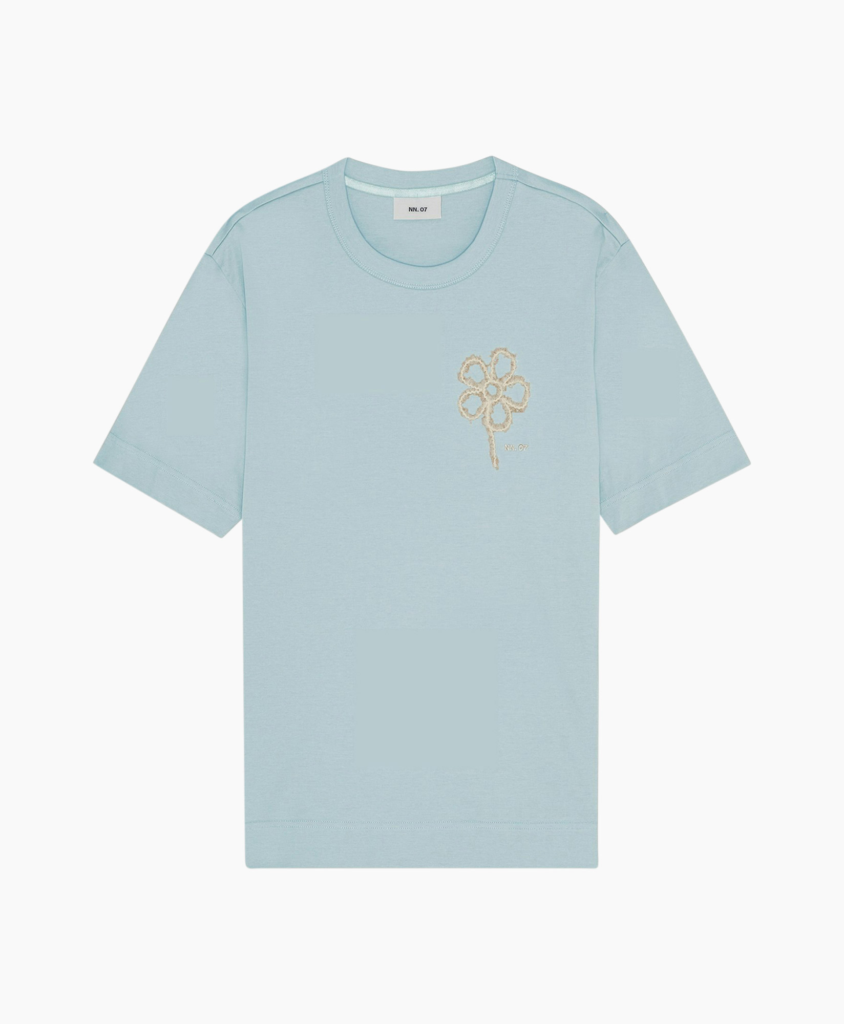 T-shirt Korte Mouw Pedro Emb Ss 3525 Licht Blauw
