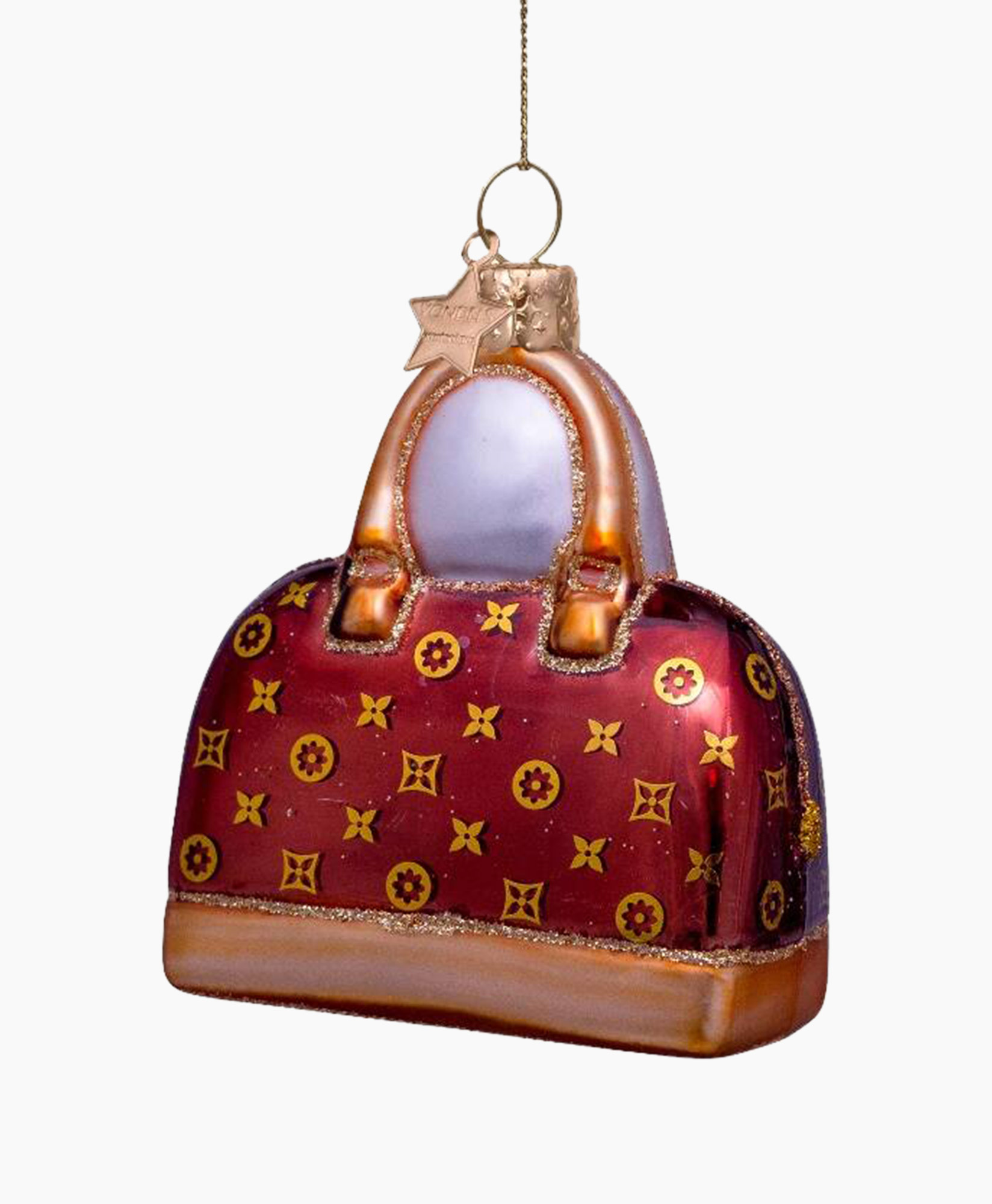 Diversen Ornament Glass Brown Designer Bag Bruin