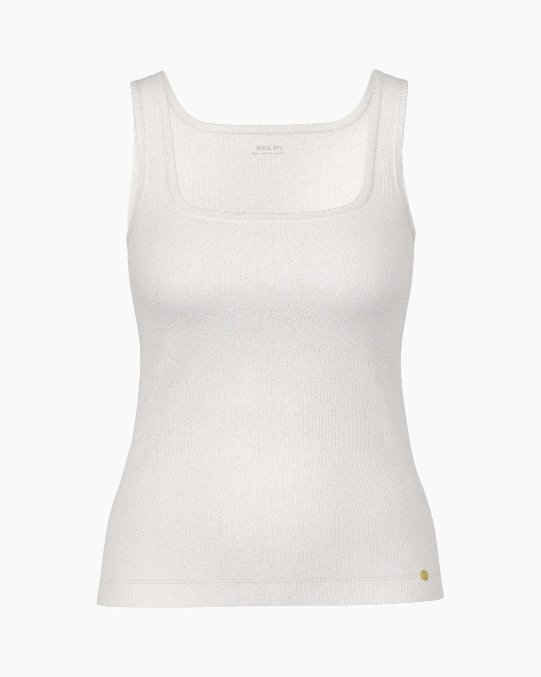 tanktop, mouwloos, wit, brei, casual