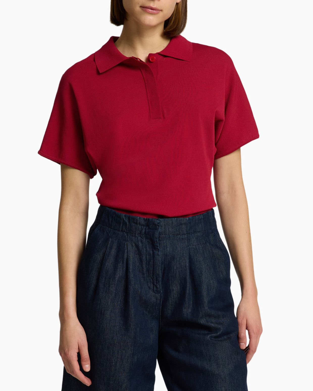 Polo Calo Ss Knit Polo Ex Rood