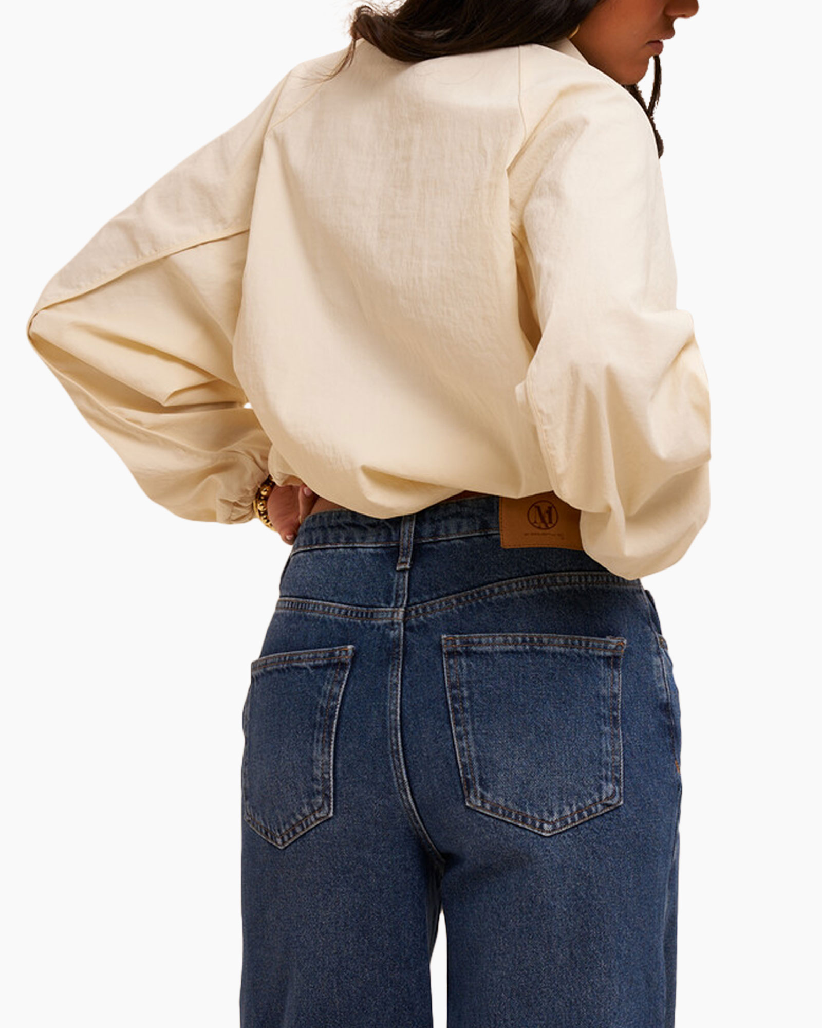 jas, beige, jacket, kraag, pofmouwen