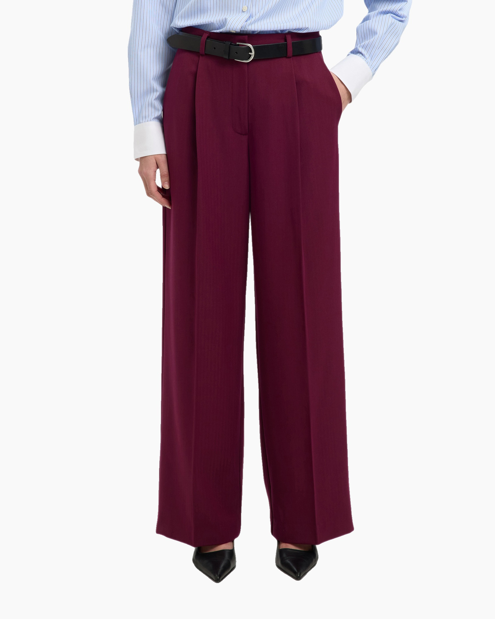 Broek Fedora Mw Wide Pant Aubergine