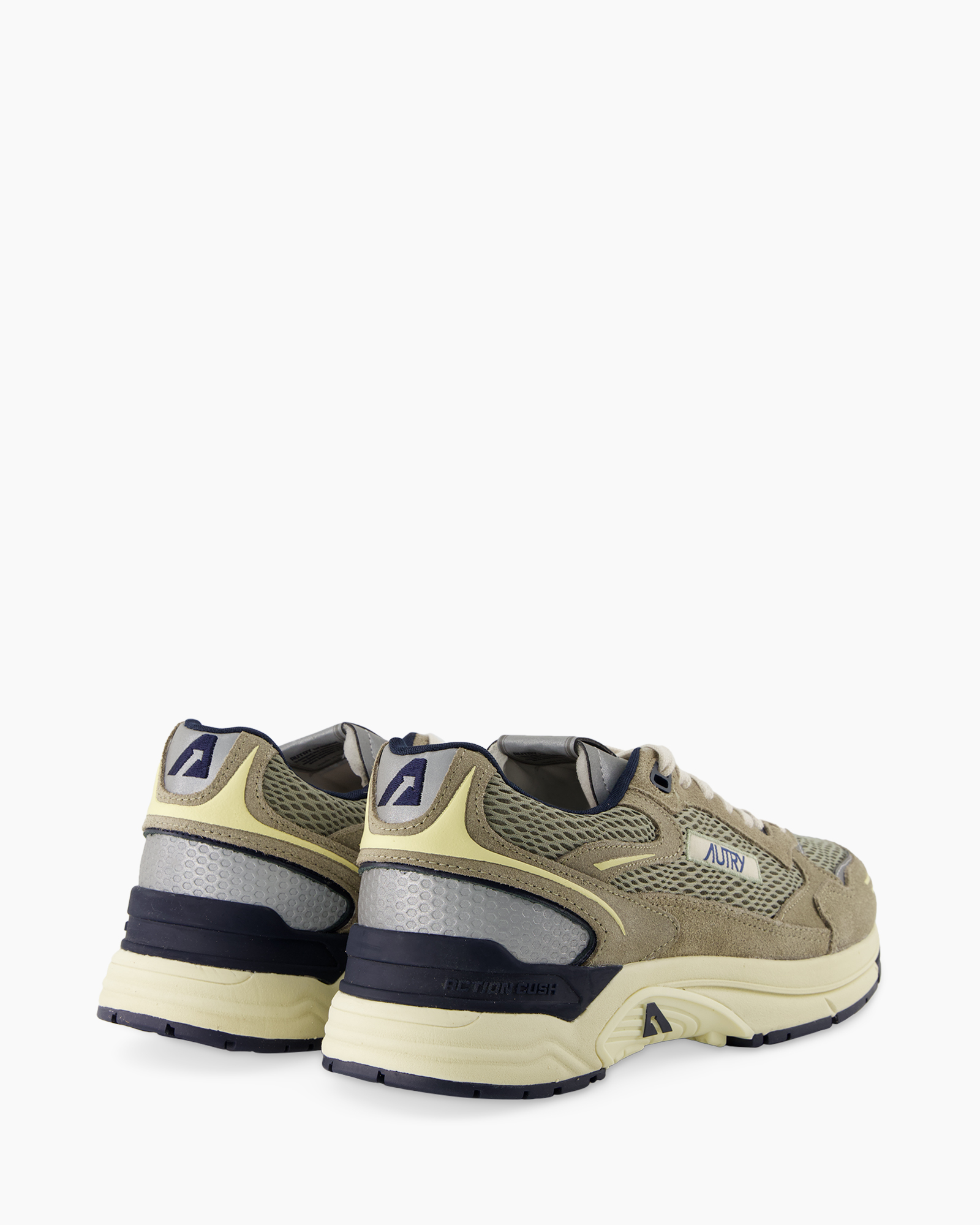 schoenen, mesh, suède, achterkant, meerkleurig