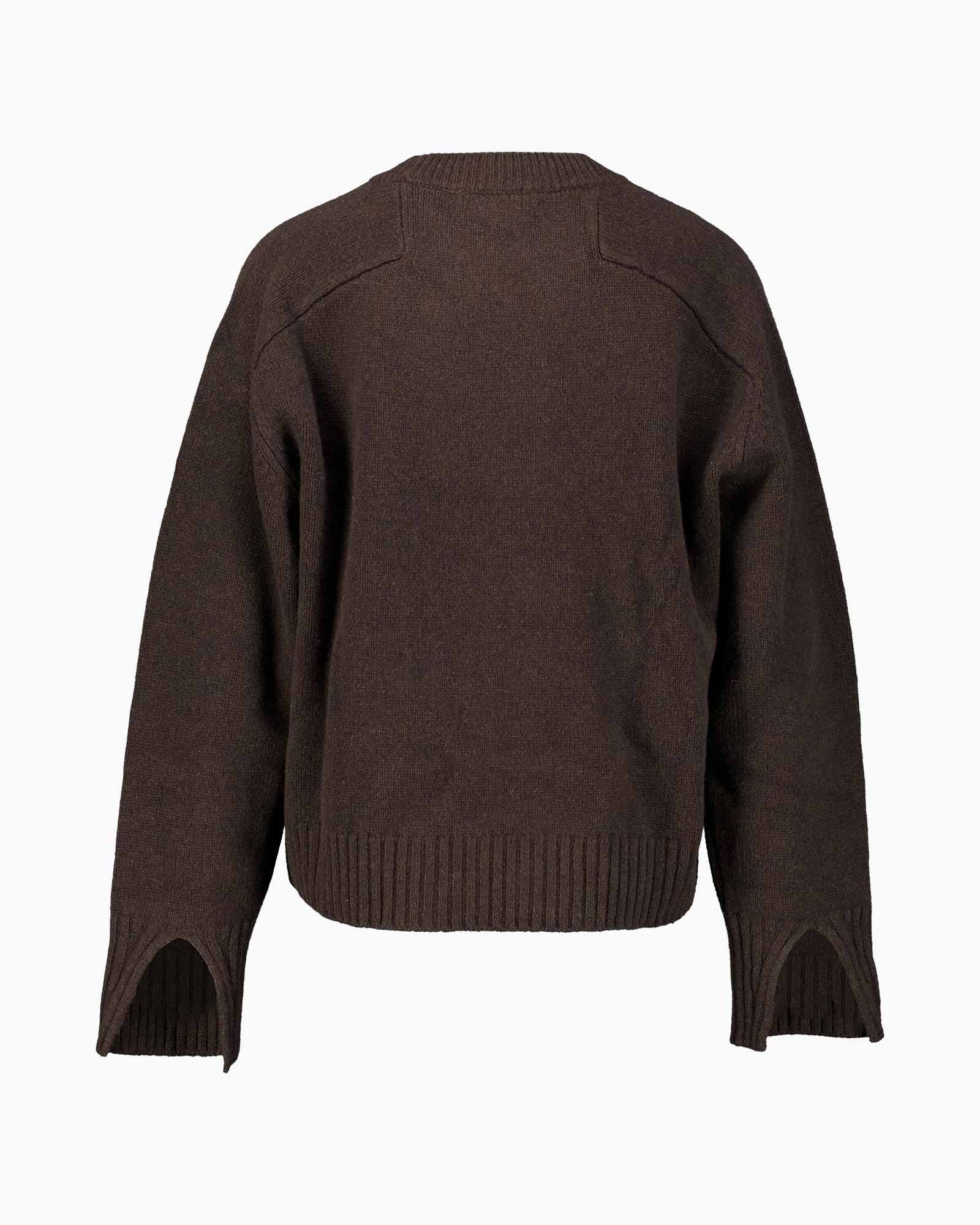 trui, pull-over, breiwerk, lange mouwen, bruin