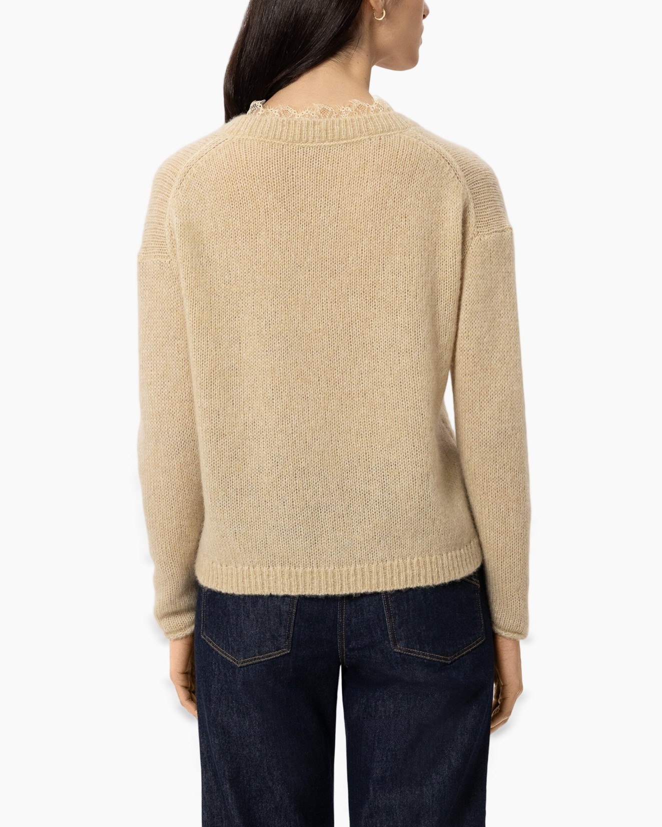 sweater, knit, v-hals, beige, pullover