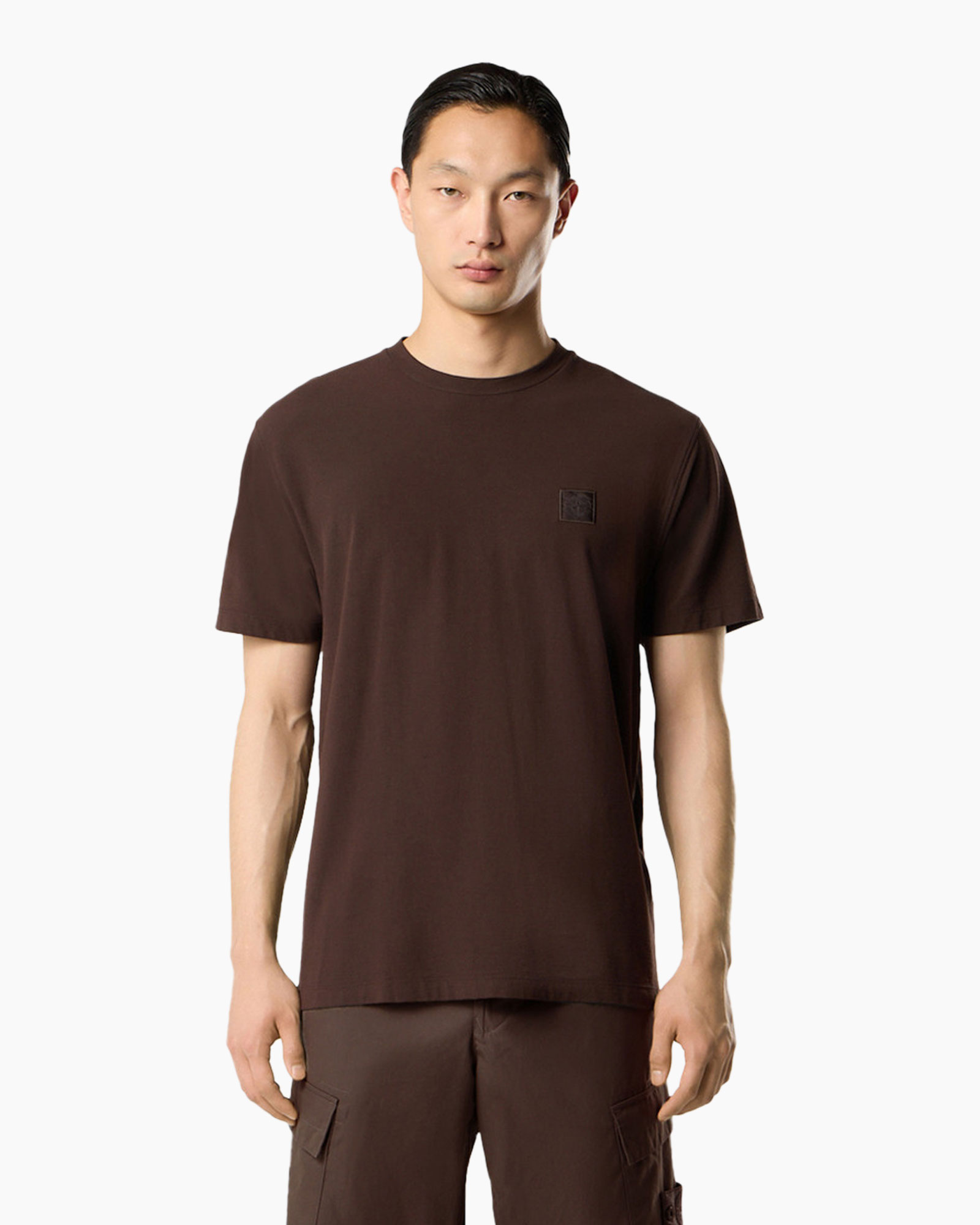 T-shirt Ghost Cotton Jersey Crepe Donker Bruin