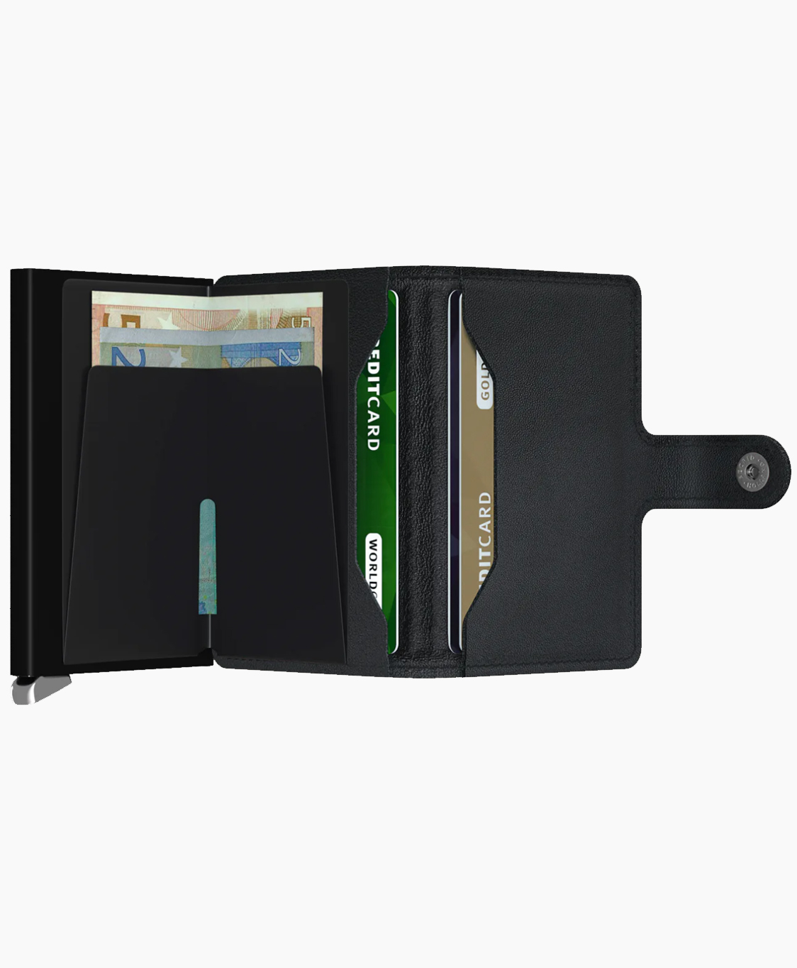 Portemonnee Premium Miniwallet Emboss Lines Black Zwart