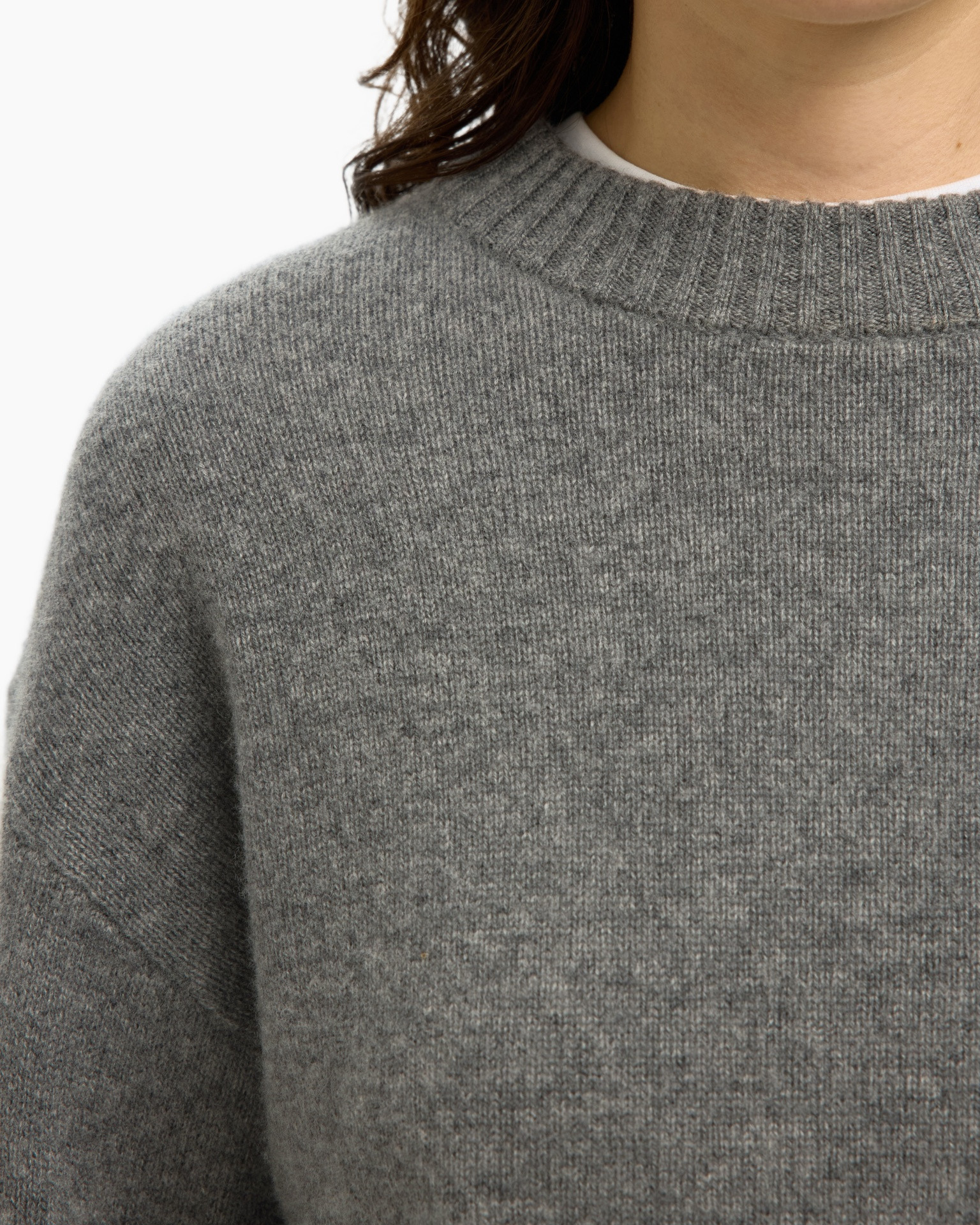 Trui Cille Cashmere Blend Ls Knit O-n Grijs