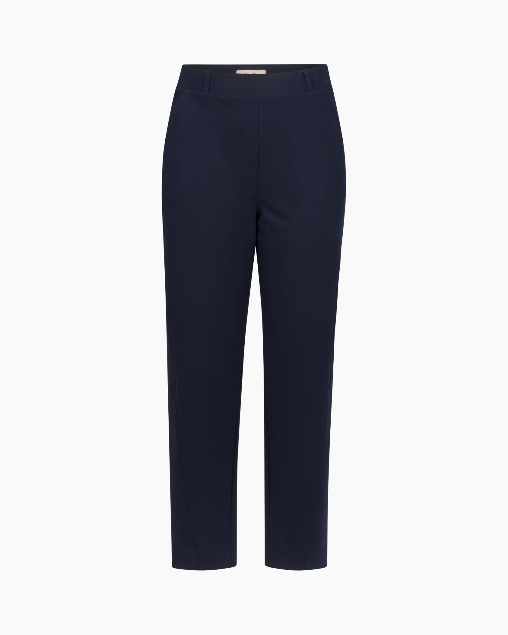 broek, marineblauw, broek, slim, ankel-lang