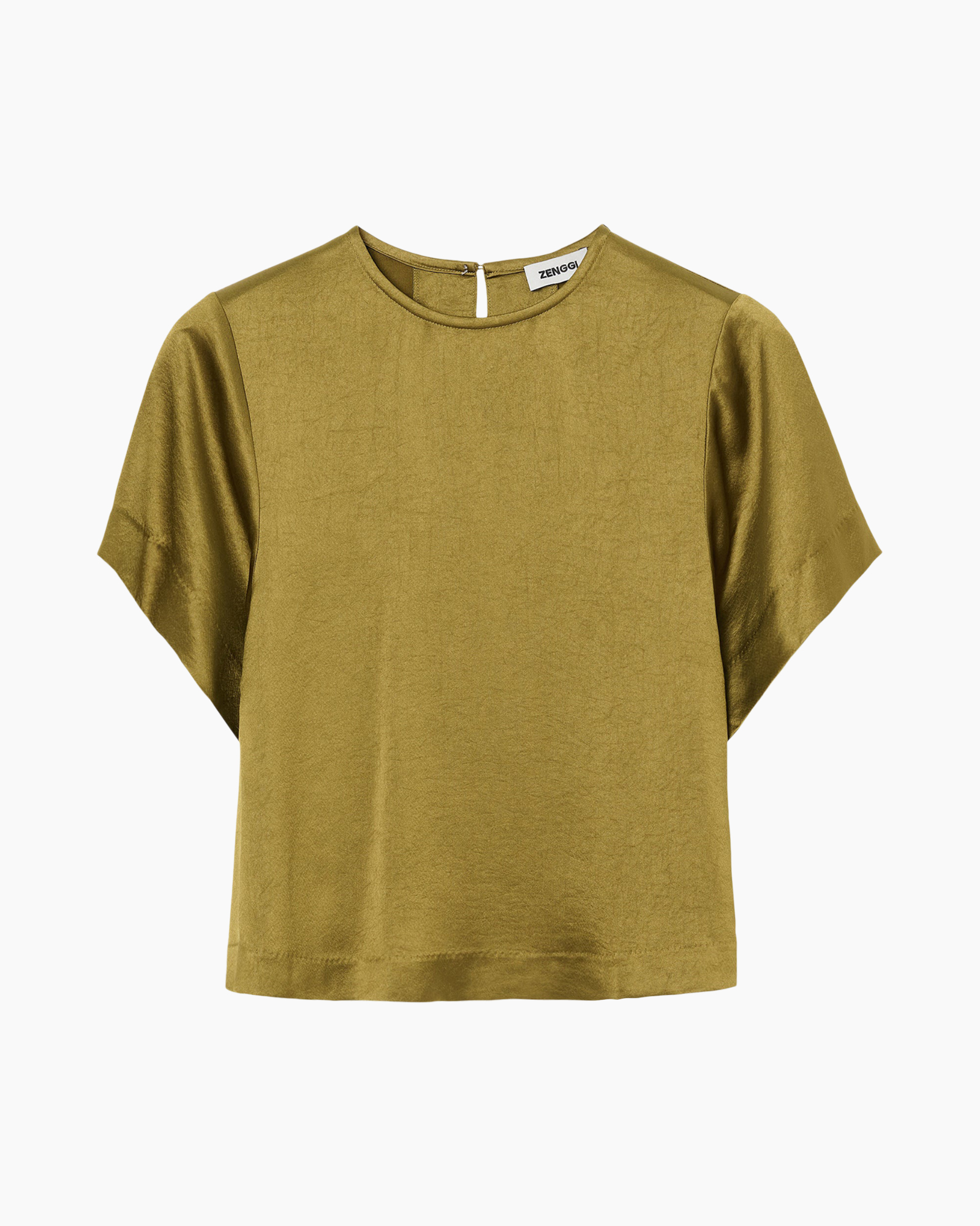 top, blouse, gold, linen, short-sleeve