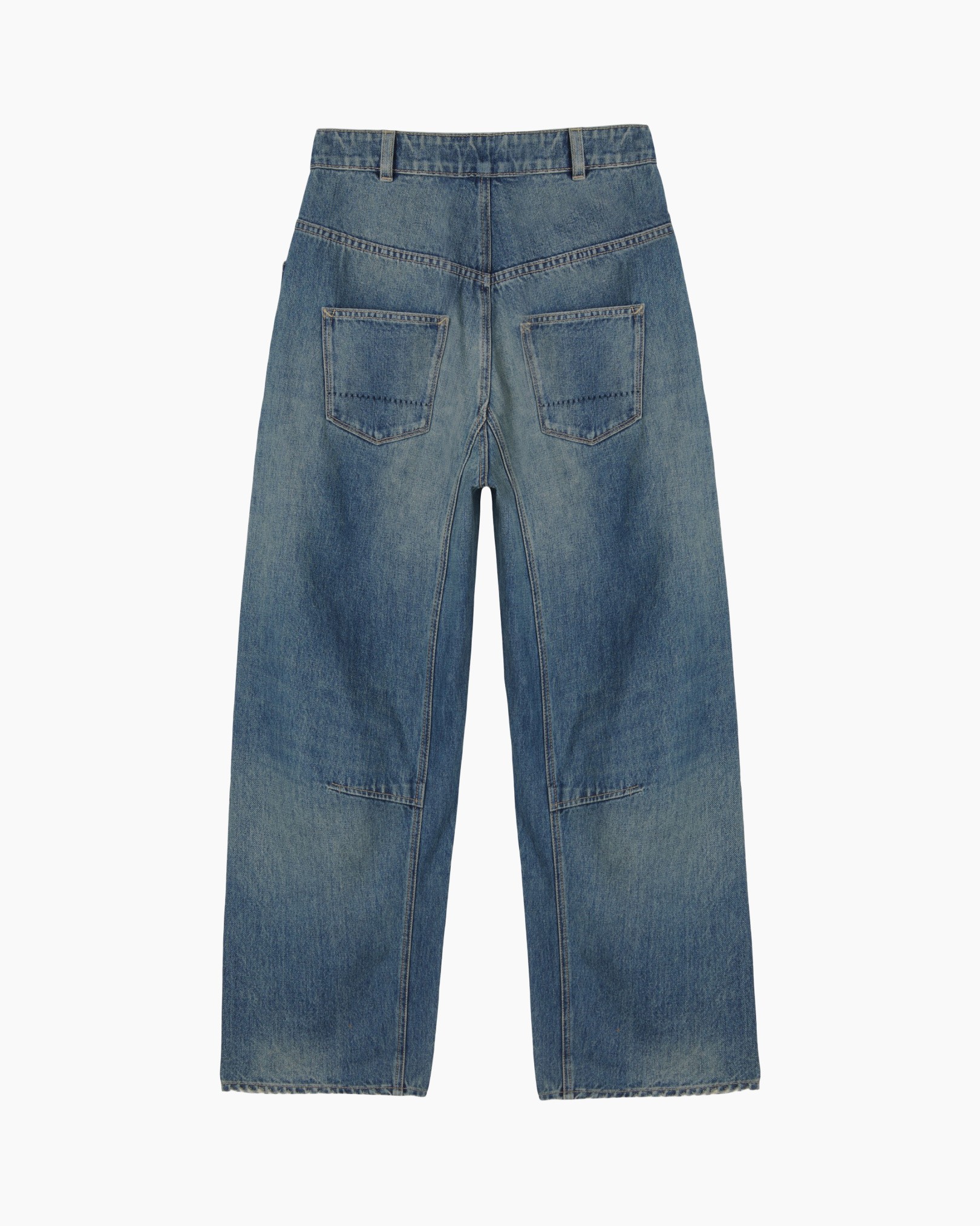 spijkerbroek, denim, terugzicht, zakken, blauw