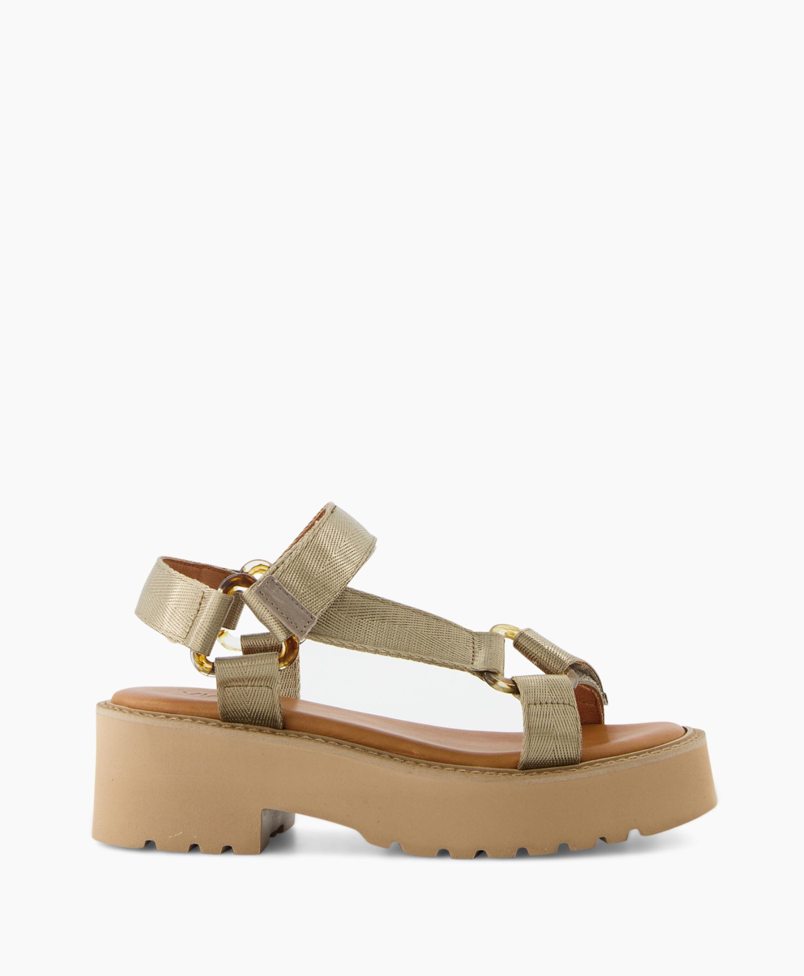 Via Vai Sandaal Met Hak Teddy Beige