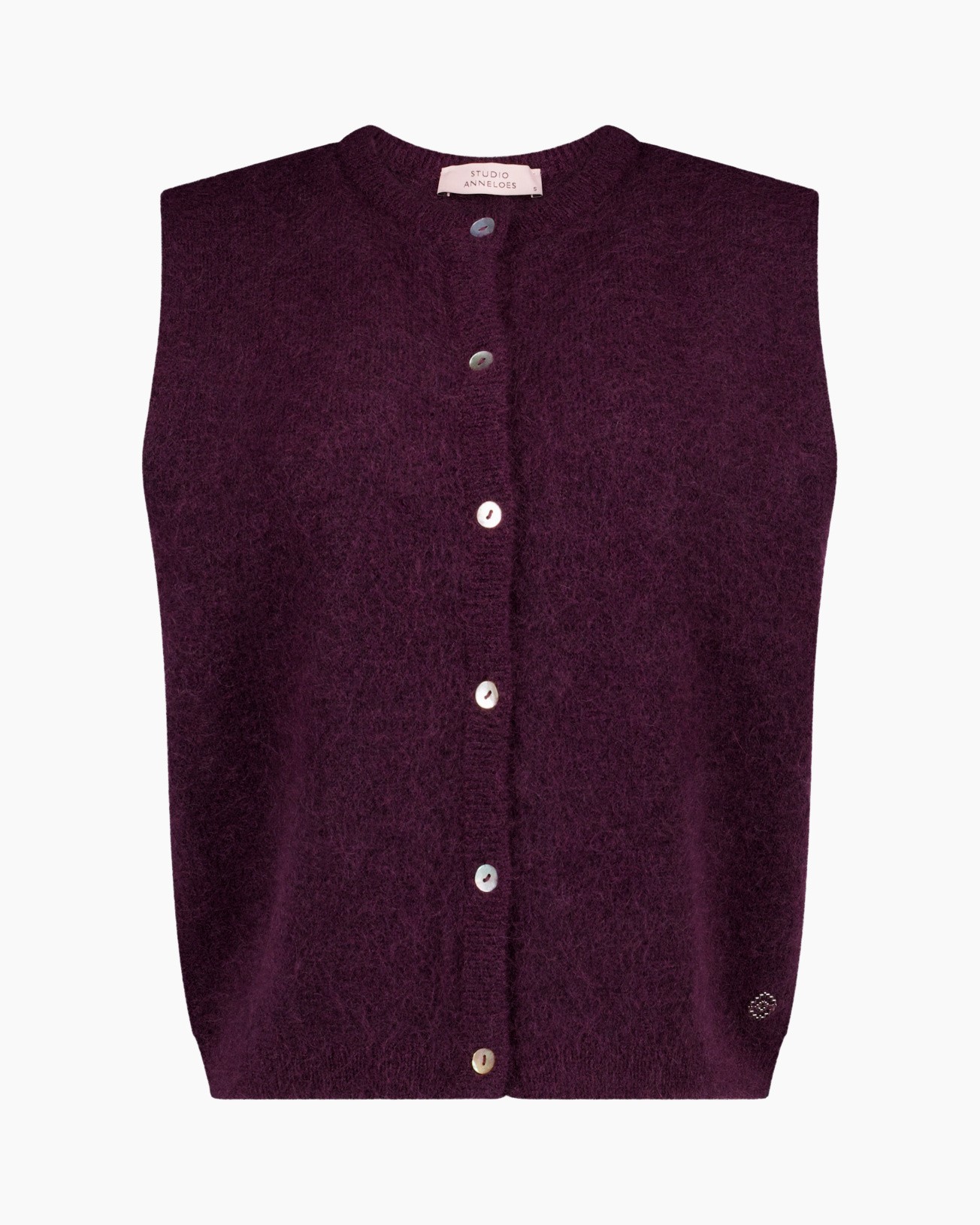 cardigan, knopjes, vest, brei, paars