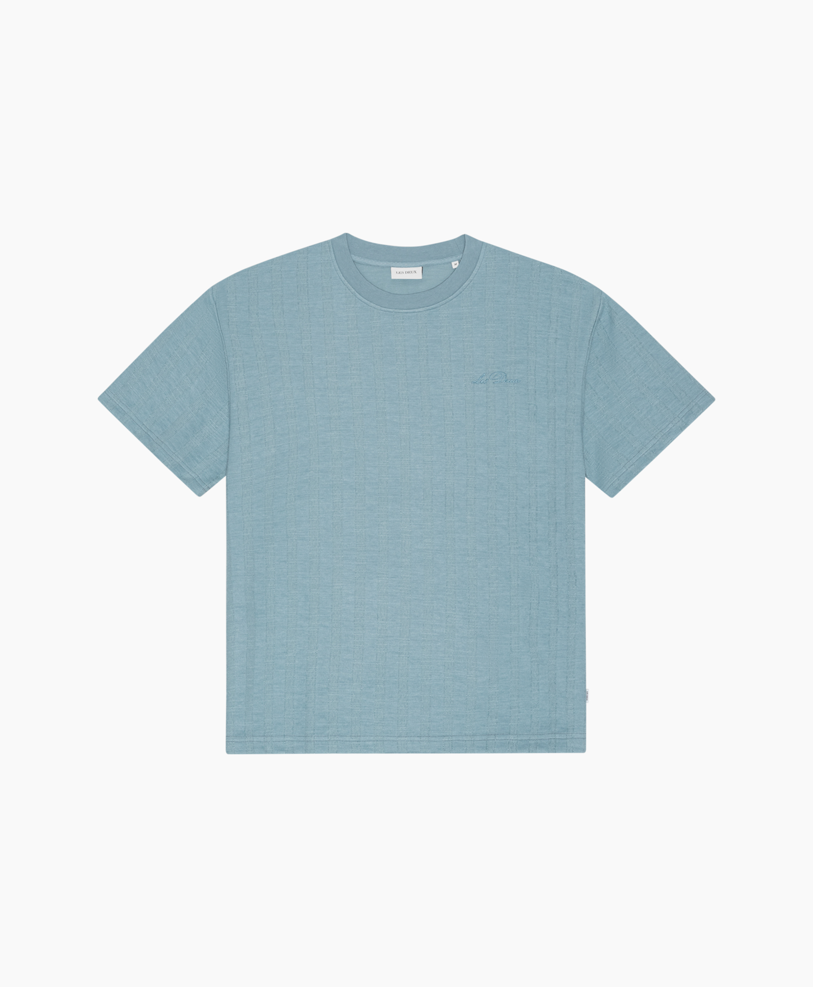 t-shirt, linen, solid color, blue, short sleeve