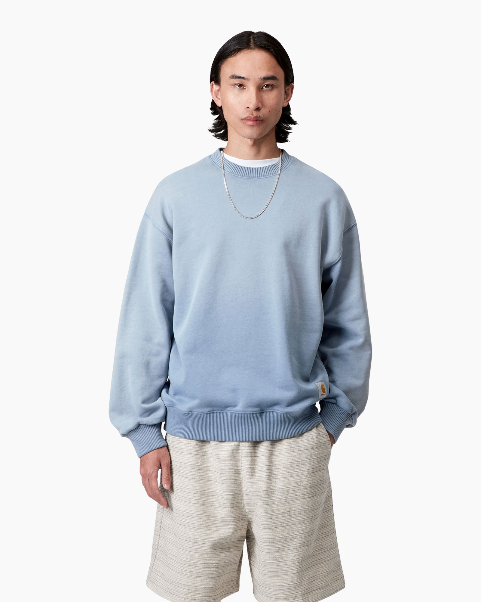 Sweater Hudson Cotton Crewneck Licht Blauw