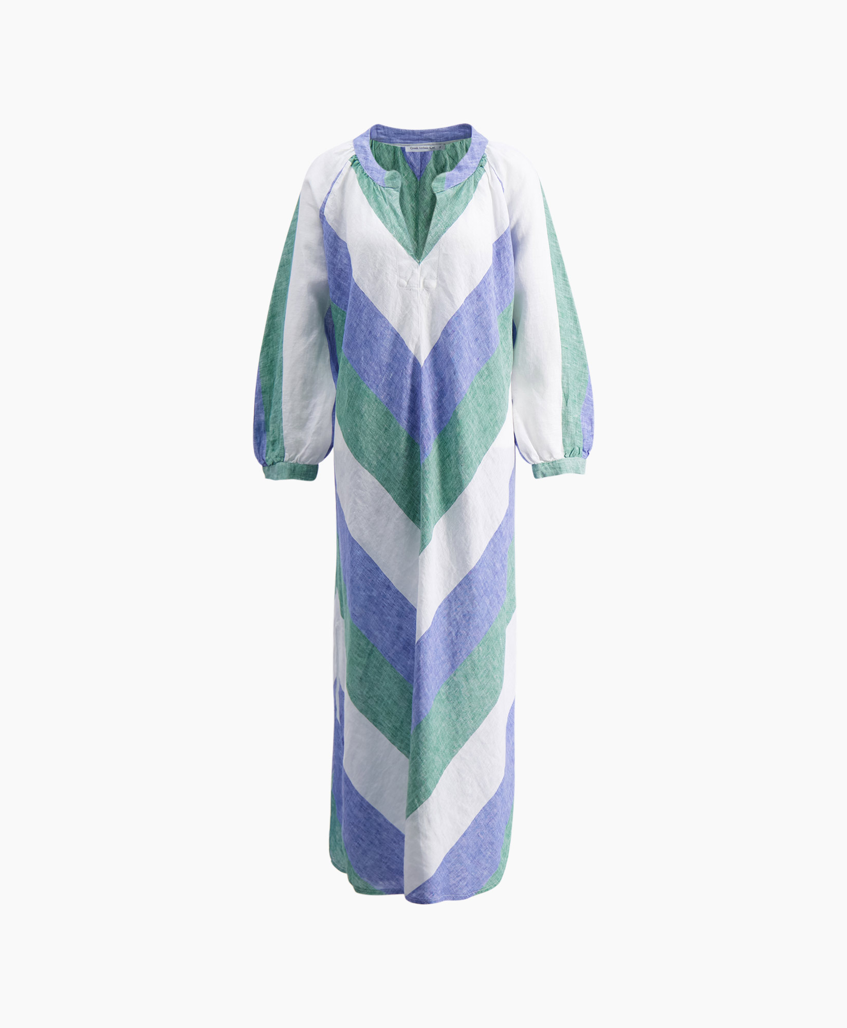 Greek Archaic Kori Maxi Jurk 230151 Blauw dessin