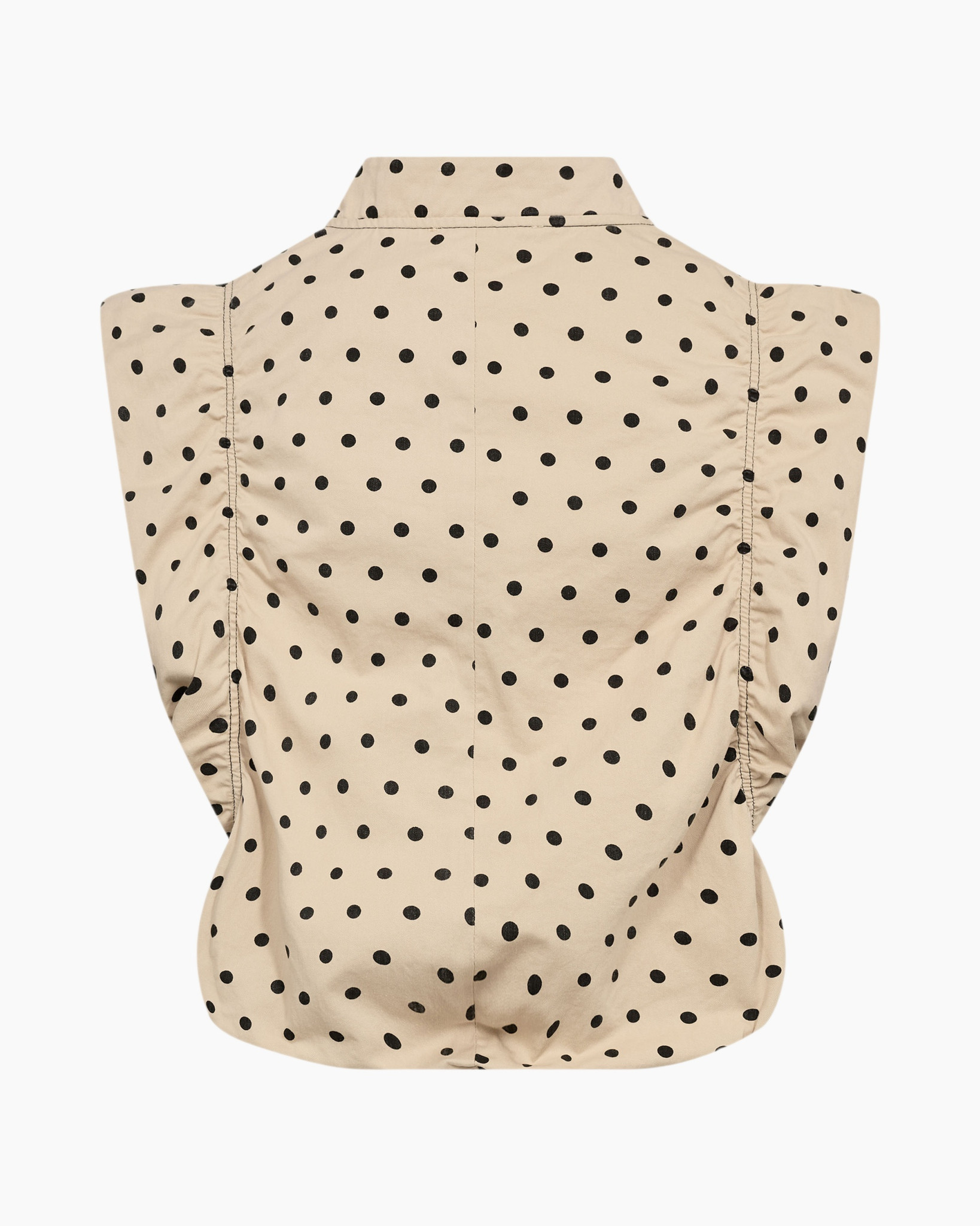 polka dot, vest, beige, zip, sleeveless