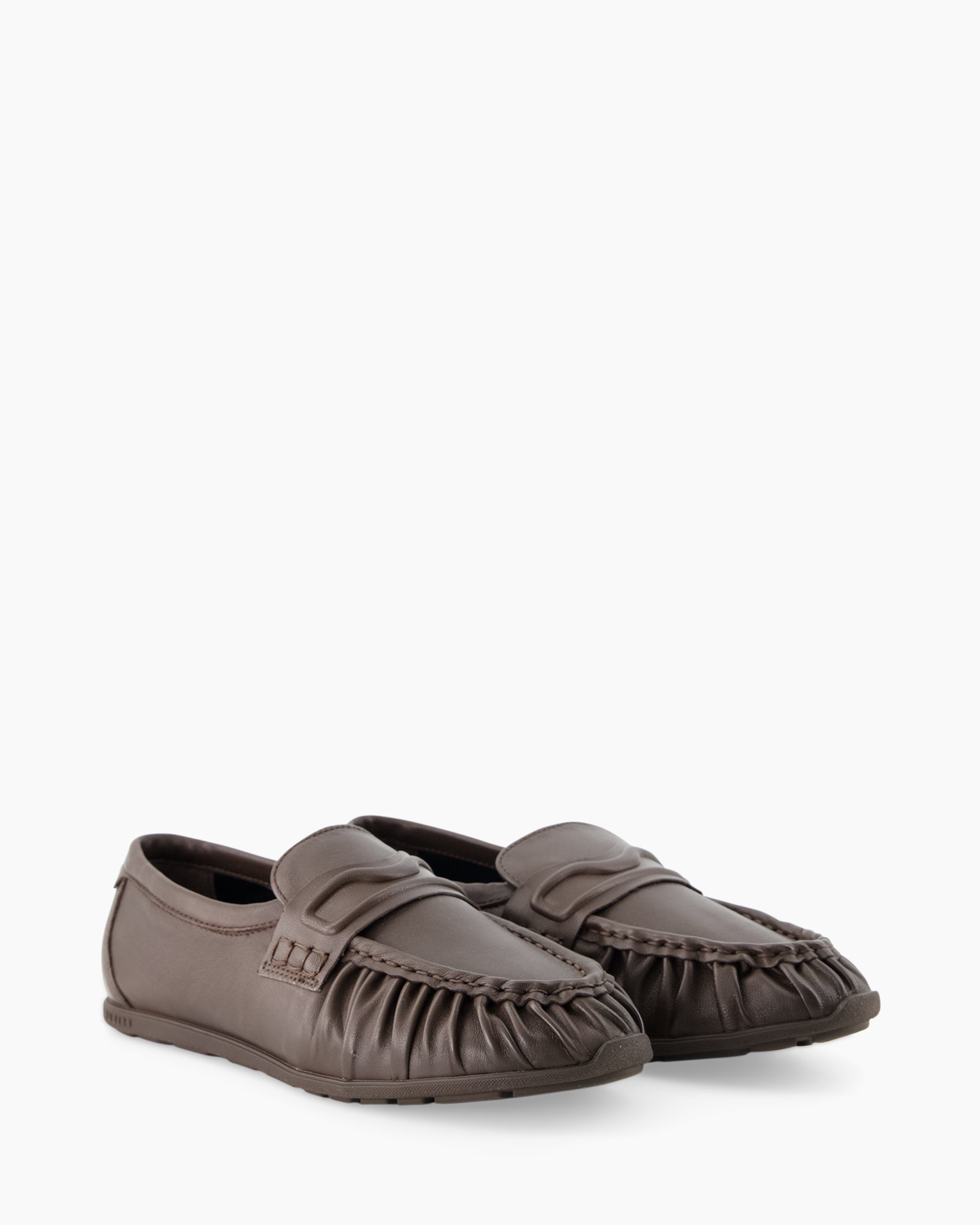 loafer, moccasin, slip-on, bruin, leer
