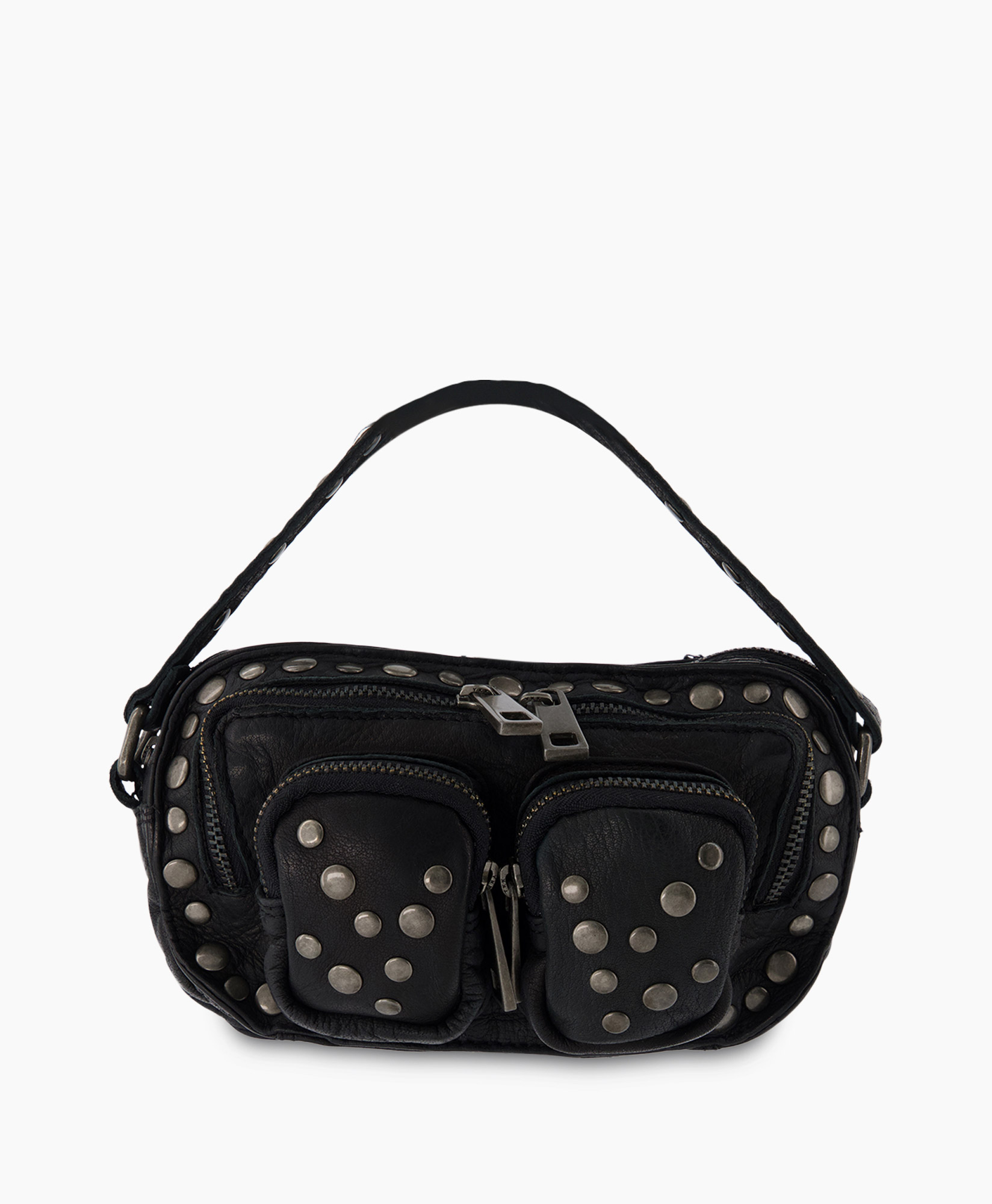 Crossbody Tas Helena Rivet Washed Black Zwart