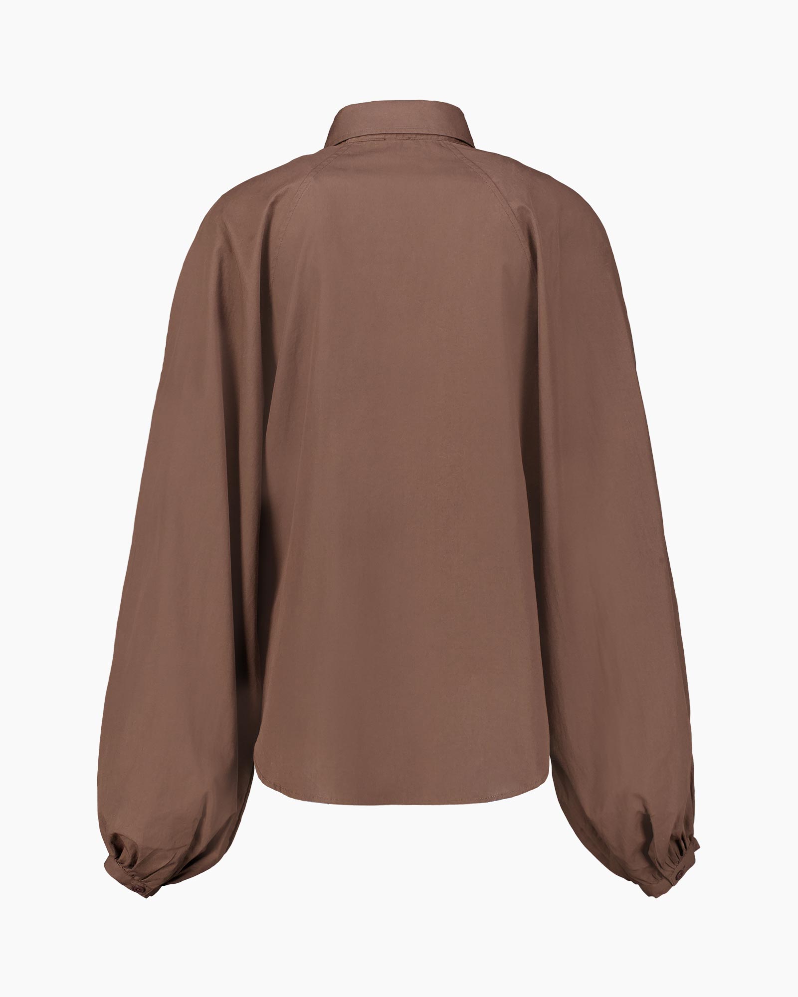 knopshirt, gekraagde-shirt, langer-mouw, bruin, katoen