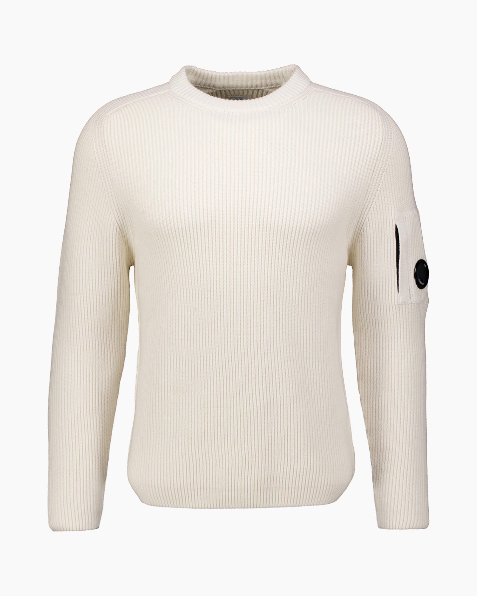 Gebreide Trui Full Rib Crewneck Wit