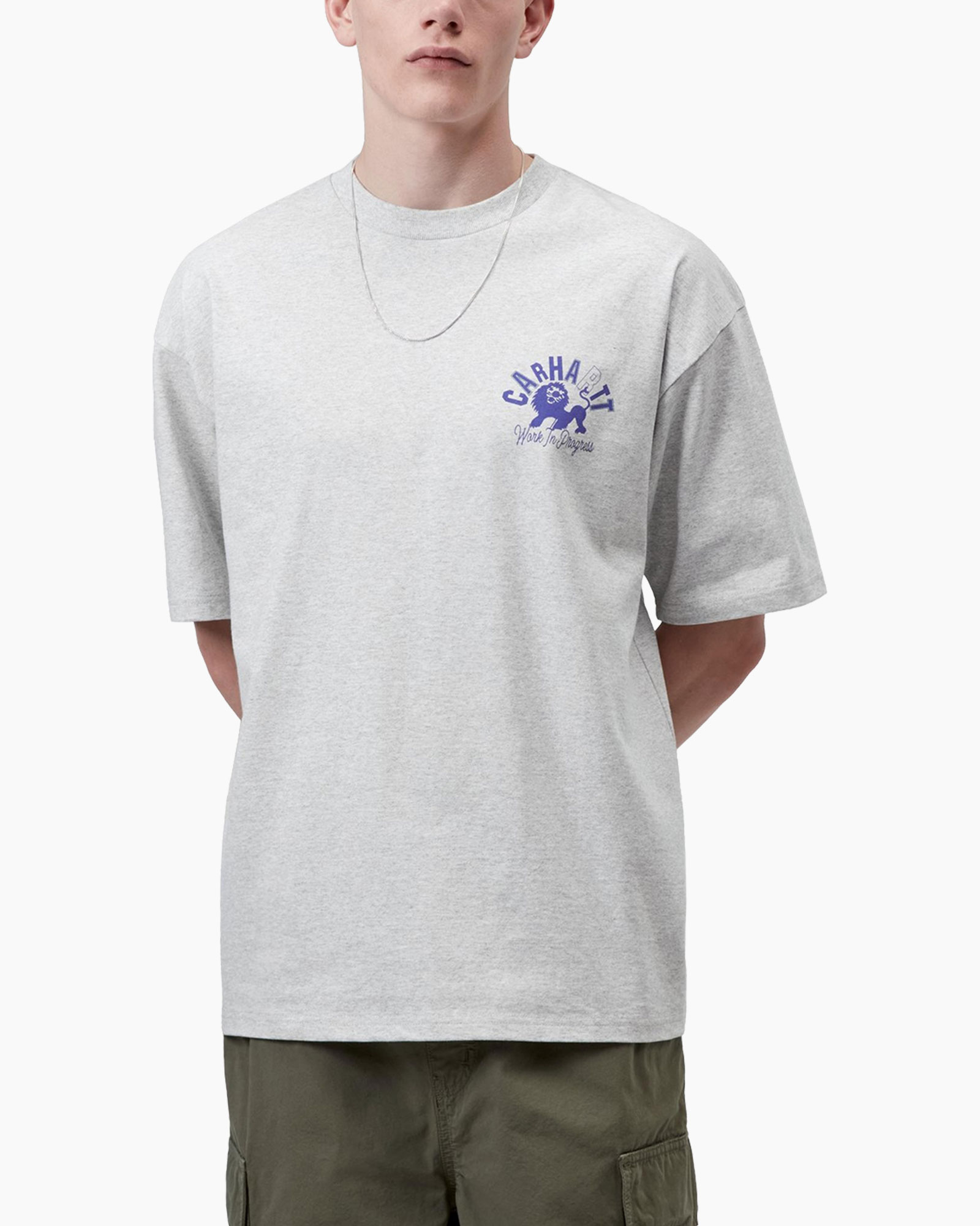 t-shirt, korte mouw, grail logo, grijs, casual