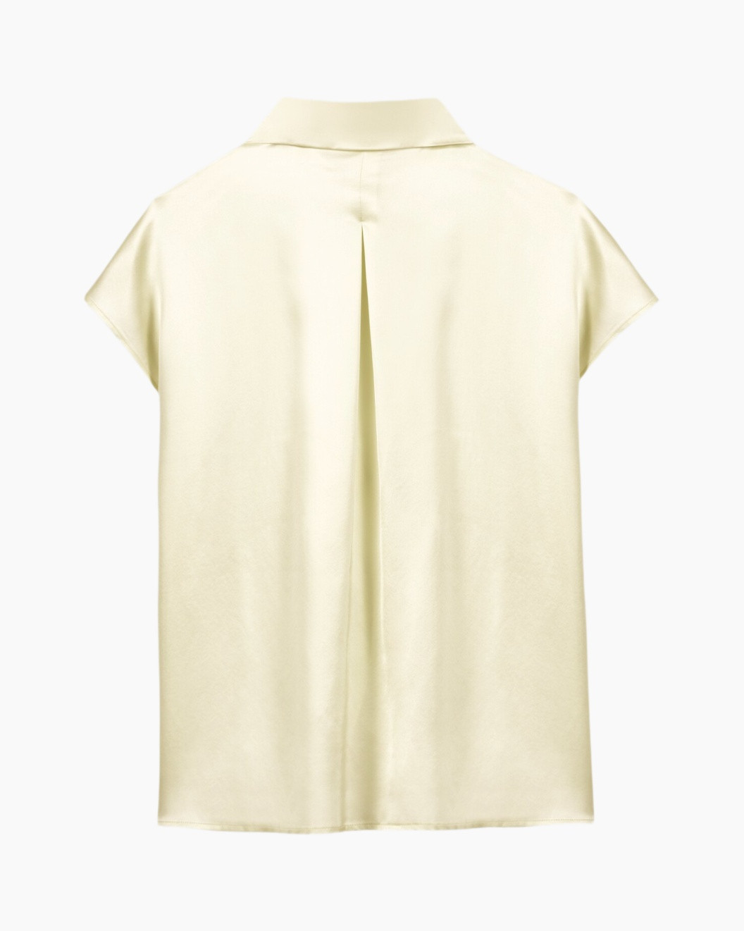 top, blouse, zonder mouwen, plooiet, crème