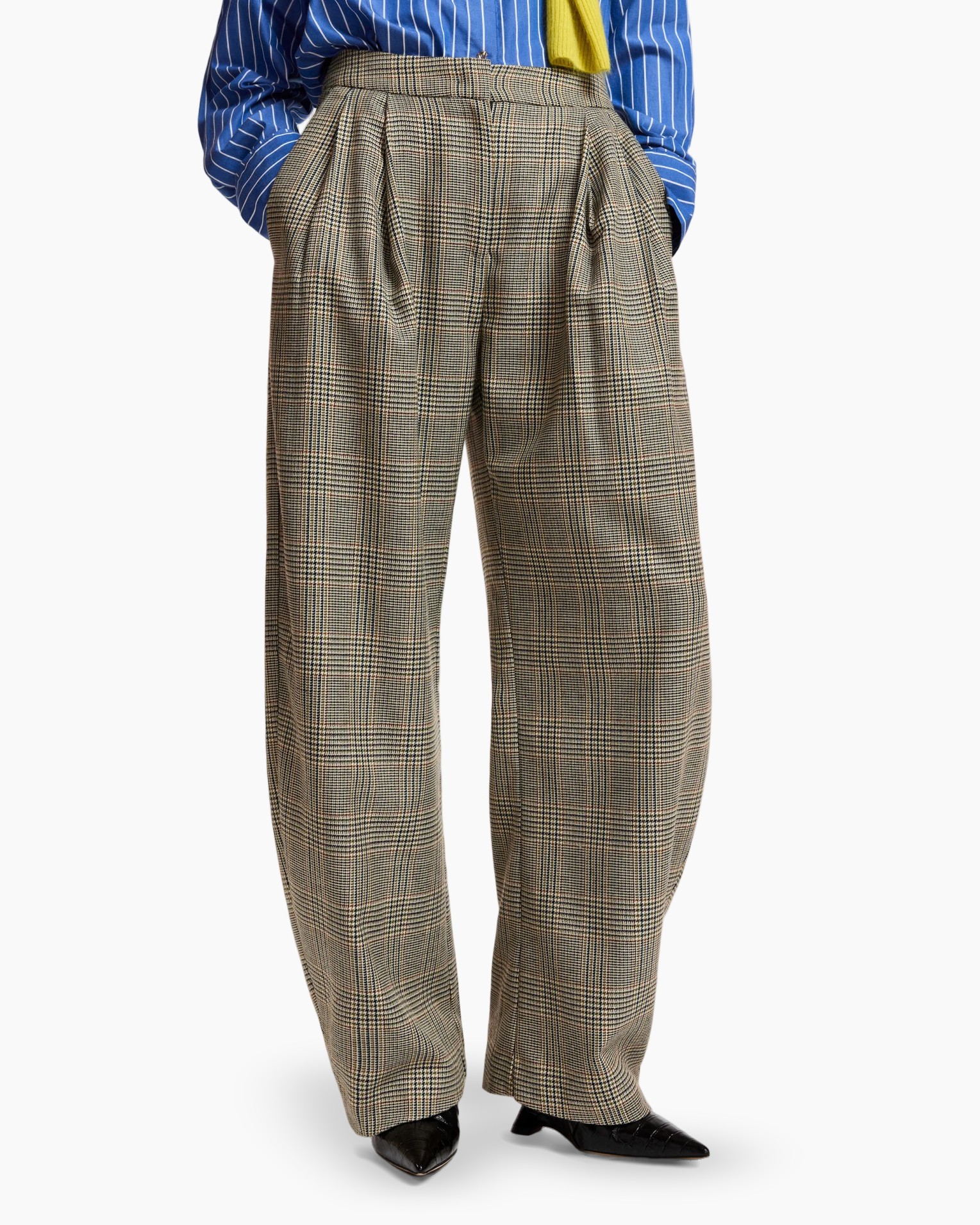 plaid, gerespons checkered, tartan, wijd-hoog, broeken