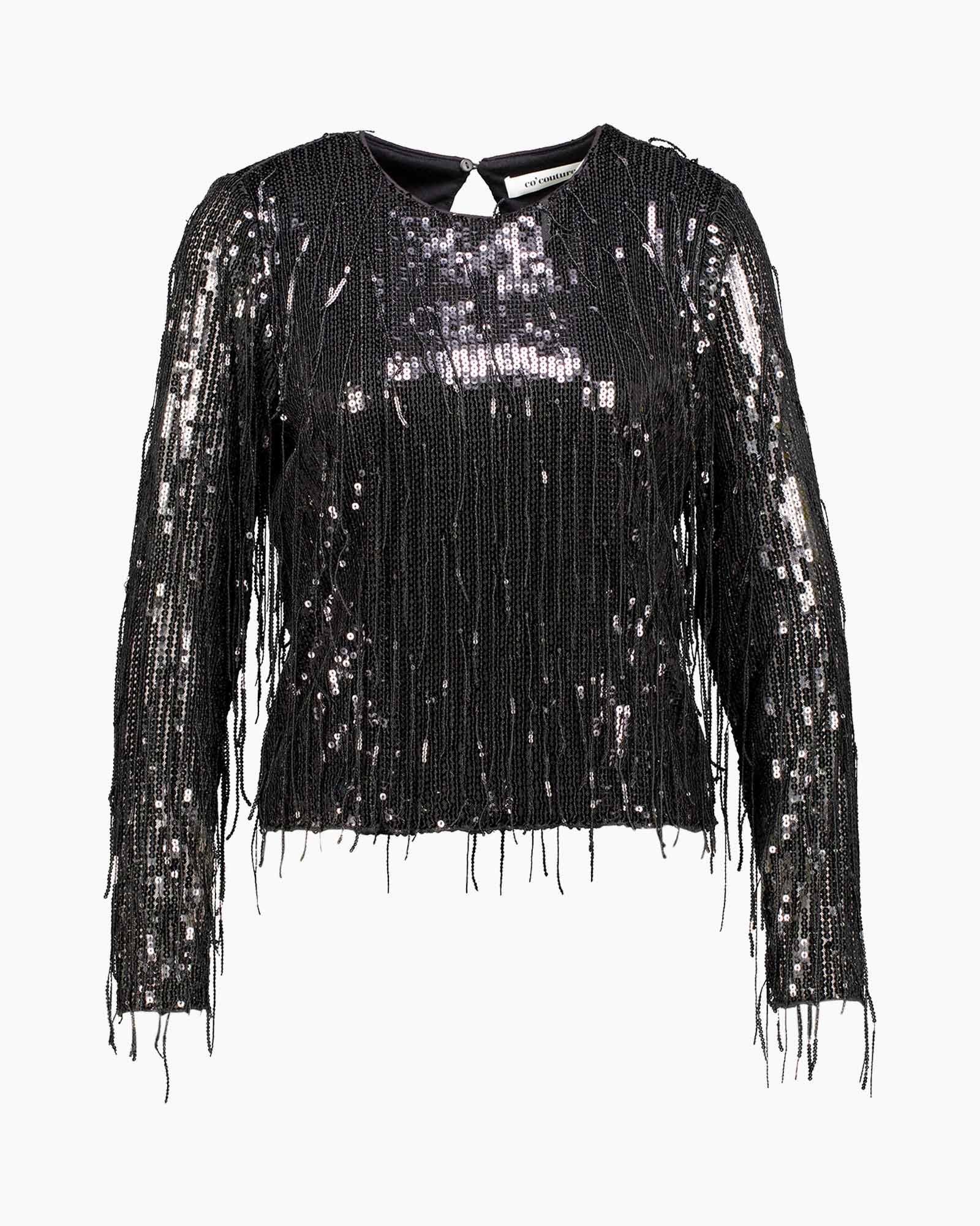 Blouse Maddoxcc Sequin Crop Zwart