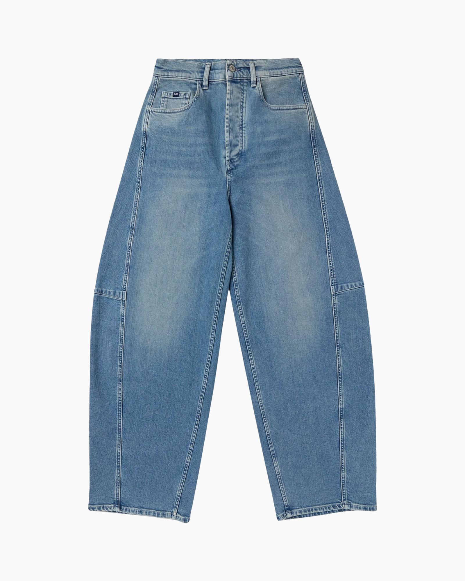 jeans, denim, wijdem, versleten, zak, denim, spijkerbroek, wijdereleg, lichtwas, zakdetail