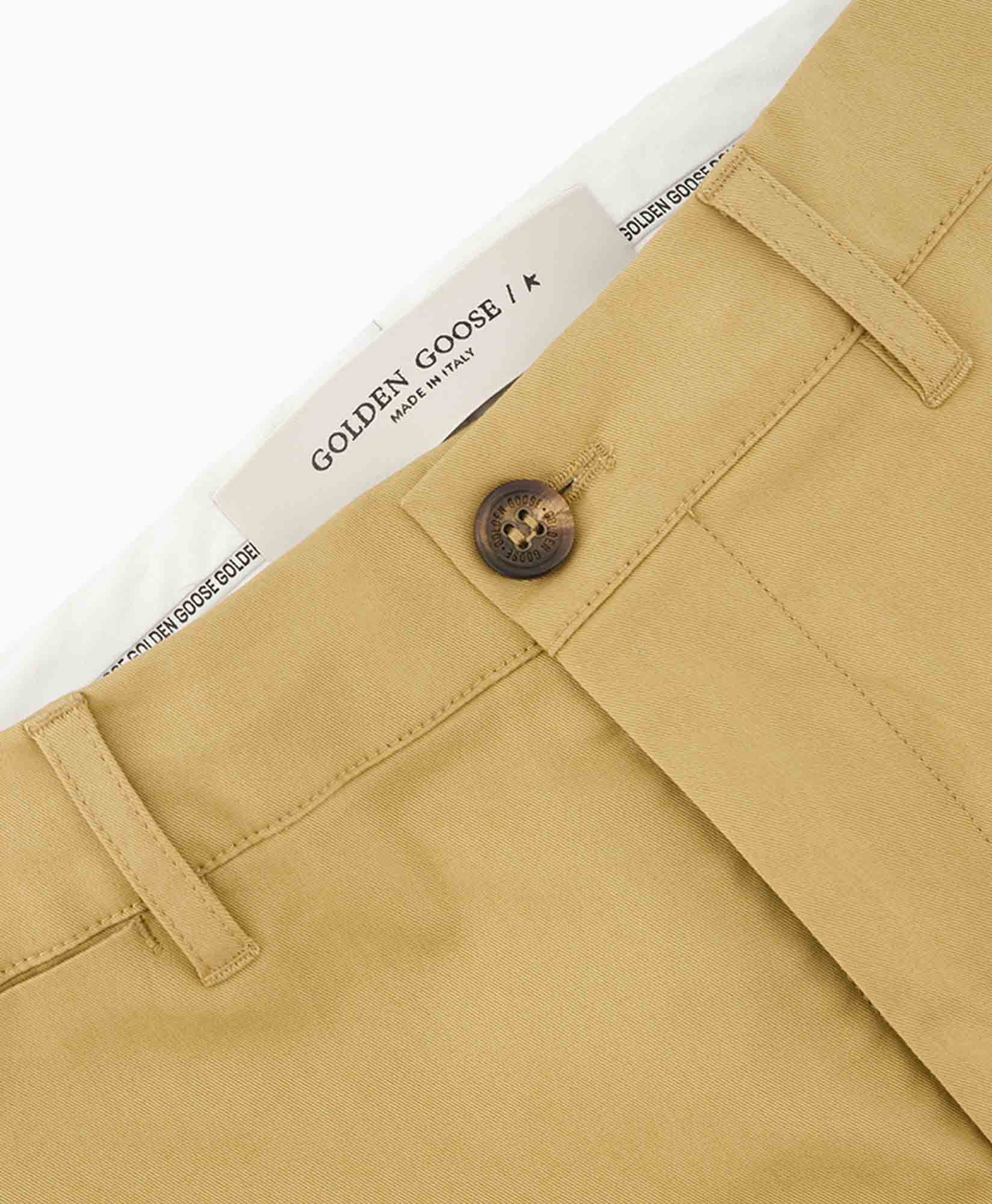 Broek Golden M's Chino Cotton Comfort Beige