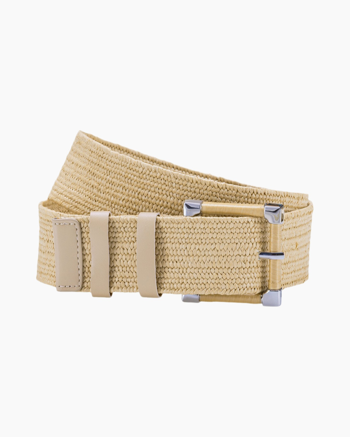 riem, beige, geweven, stof, gesp