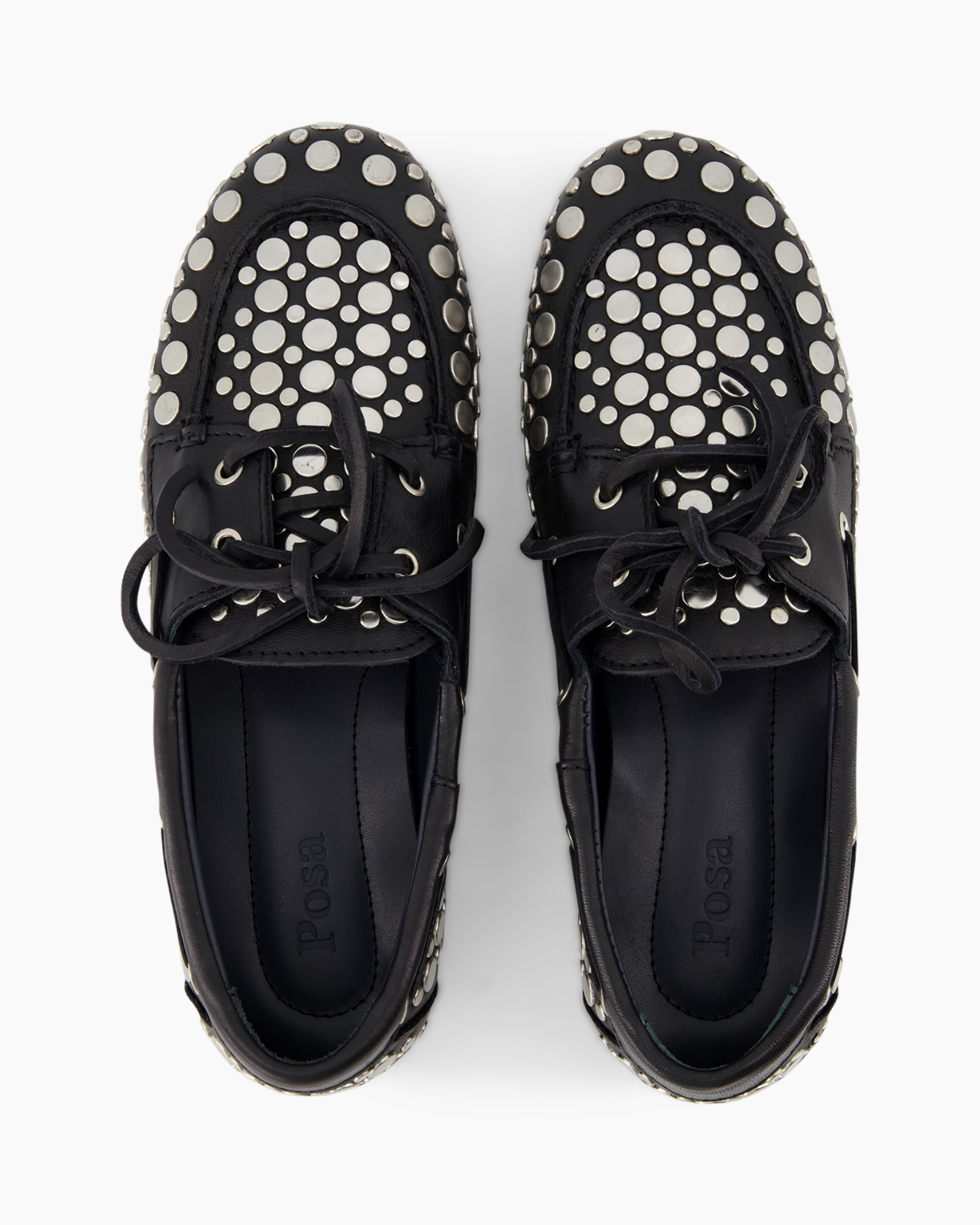 schoenen, loafer, polkadot, zwart, gestikt