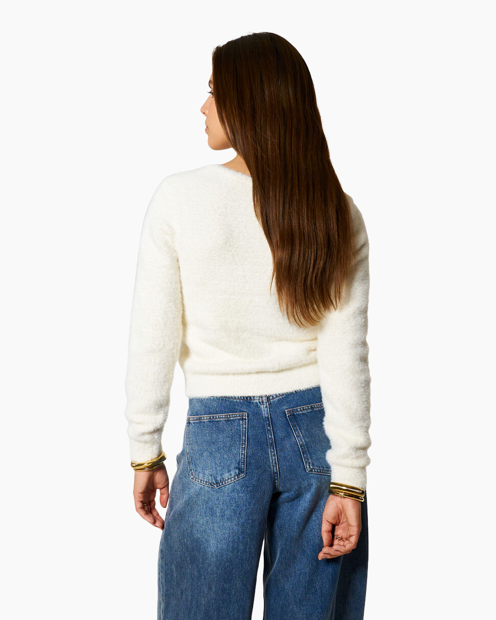 Trui Cardigan With Heart Buttons Wit