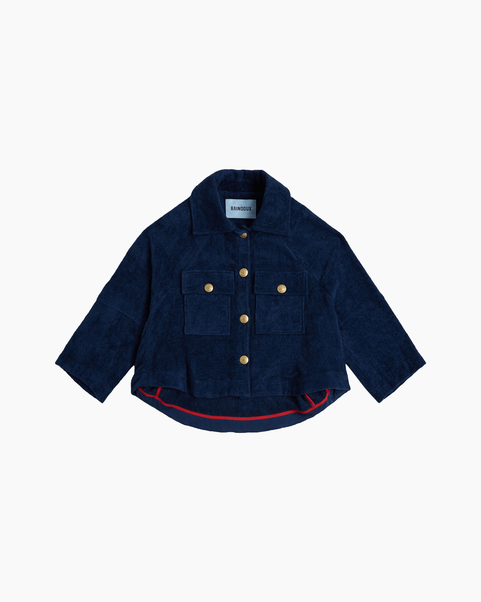 jas, corduroy, navy, twee zakken, gouden knopen