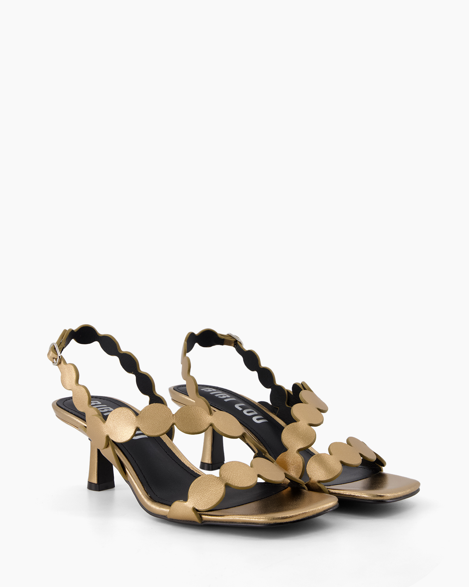 sandalen, goud, bandjes, hiel, open-toe