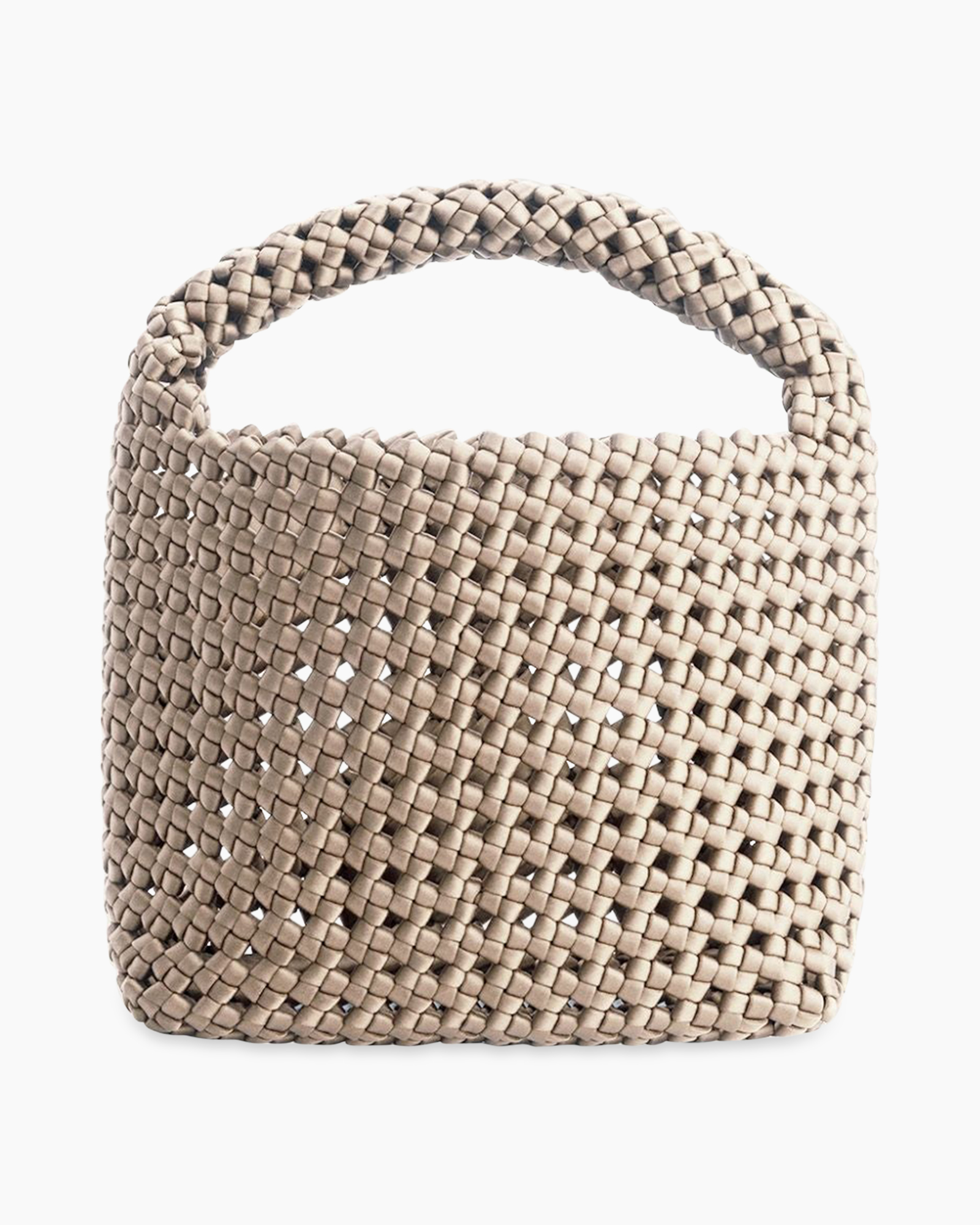 geweven, tas, handtas, beige, tasje