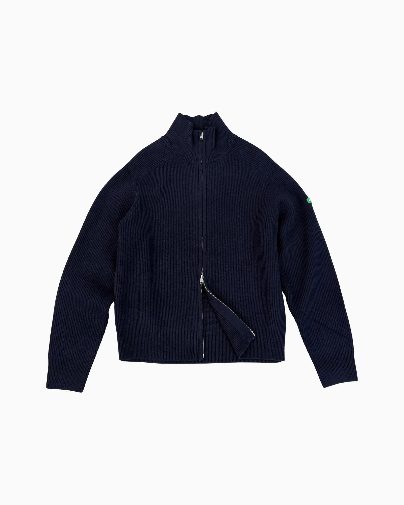 navy, korduroy, rits, jas, lange mouw