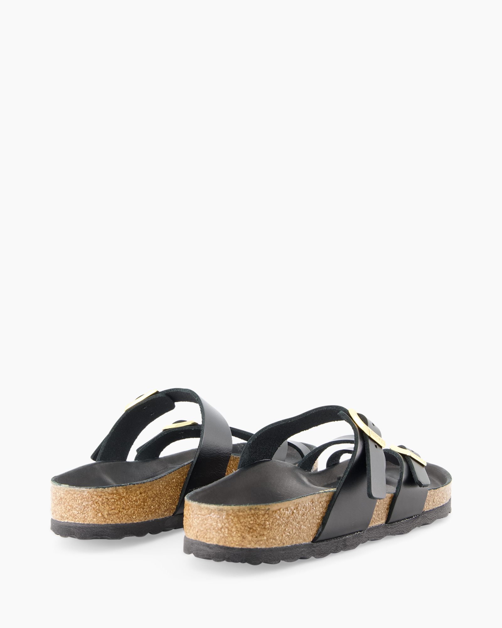 sandals, open-toe, black, slip-on, cork sole