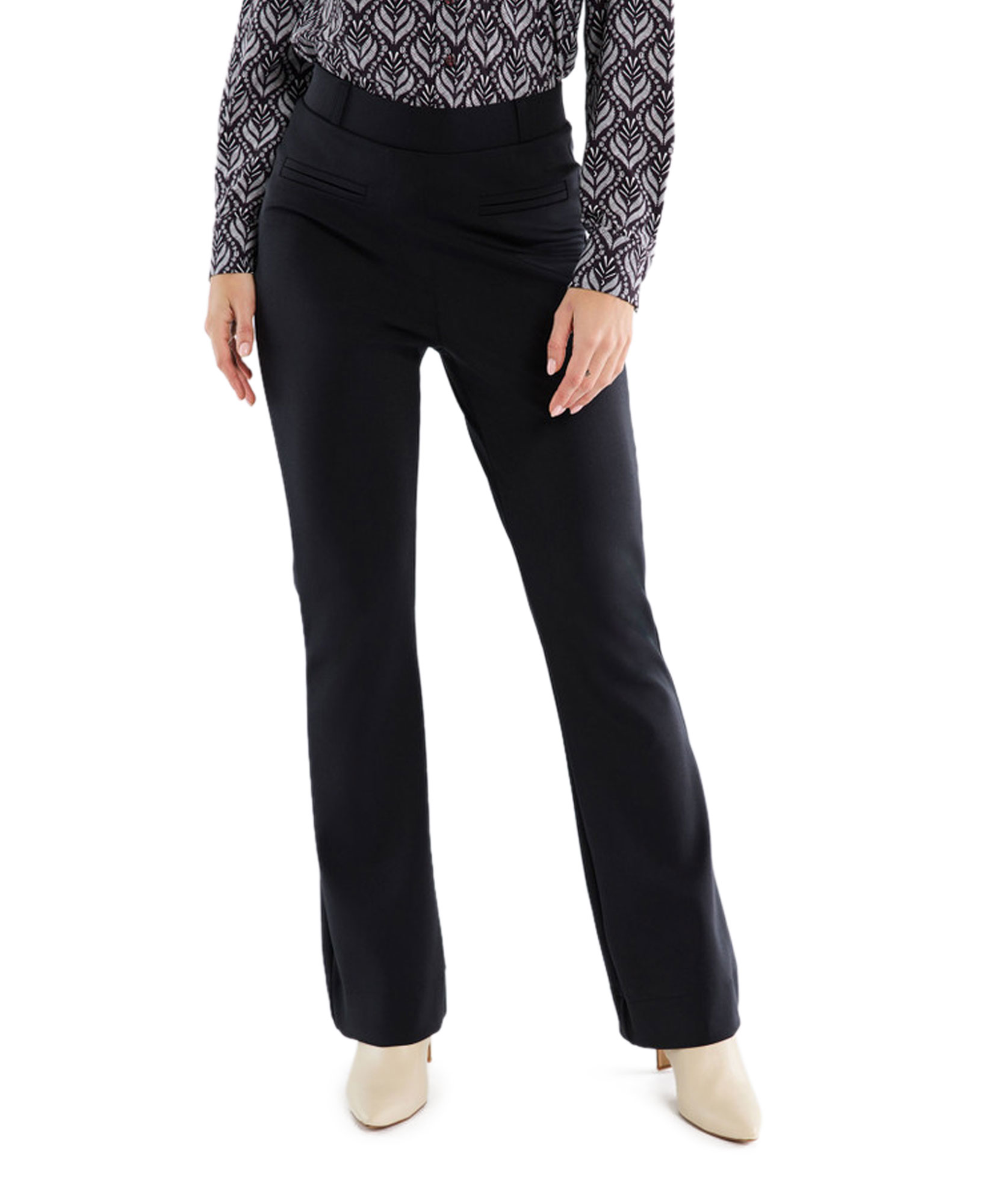 Broek Lio Shiny Bnd Flair Trousers Zwart