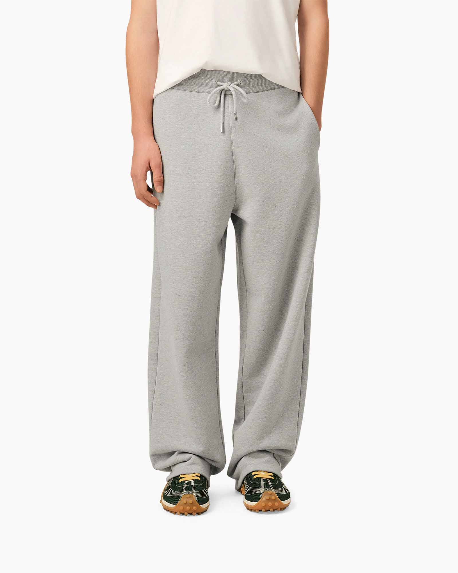 broek, trainingbroek, touwsluiting, grijs, losse pasvorm