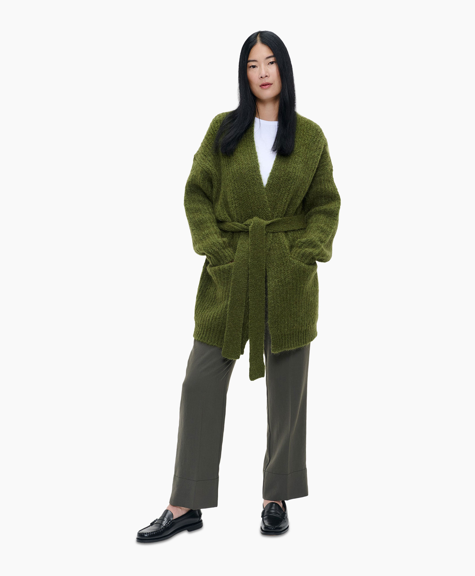 Vest Mohair Mix Long Groen