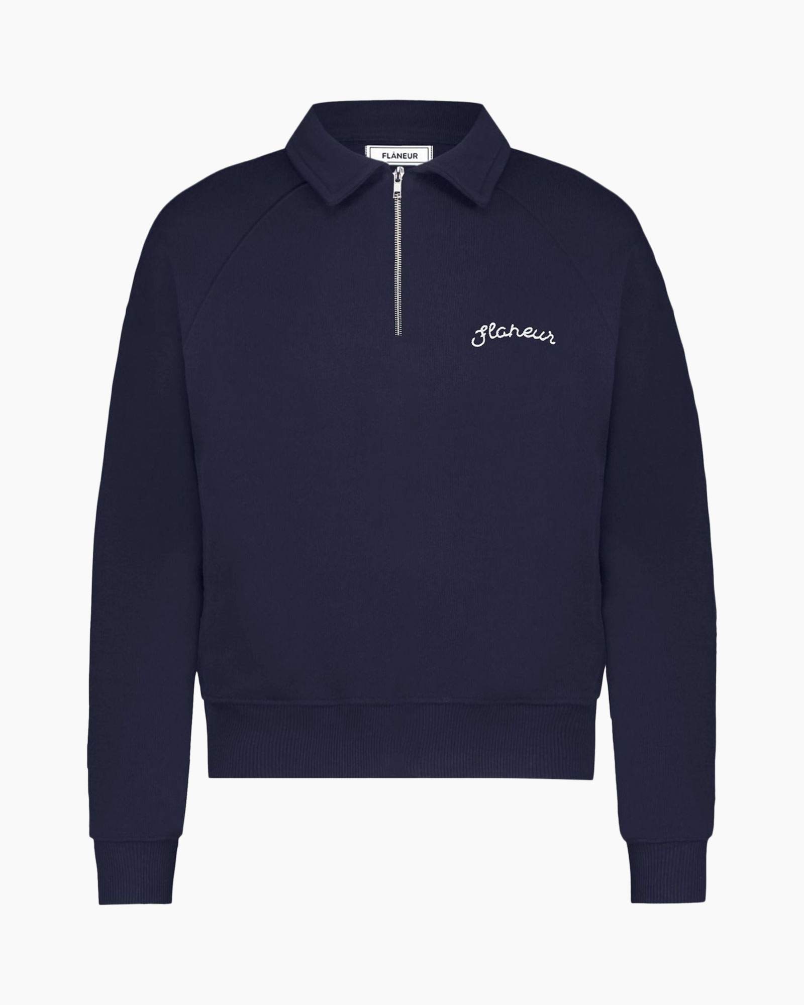Sweater Signature Raglan Half Zip Donker Blauw