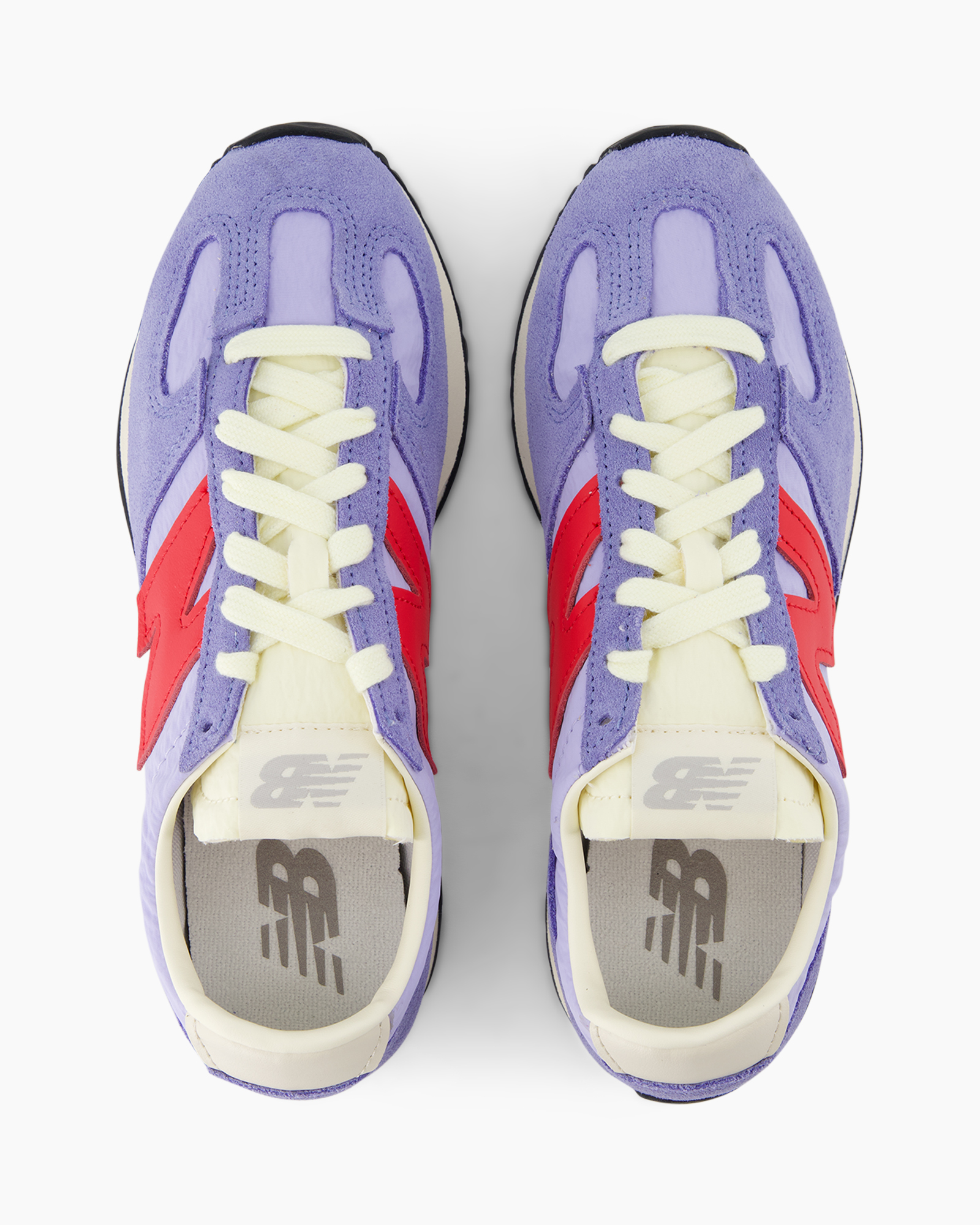 sneakers, paars, rood, veters, suede