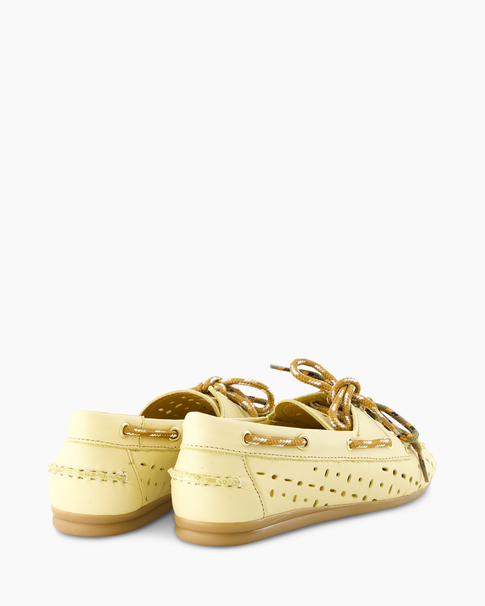 loafers, moccasins, perforated, lace-up, geel