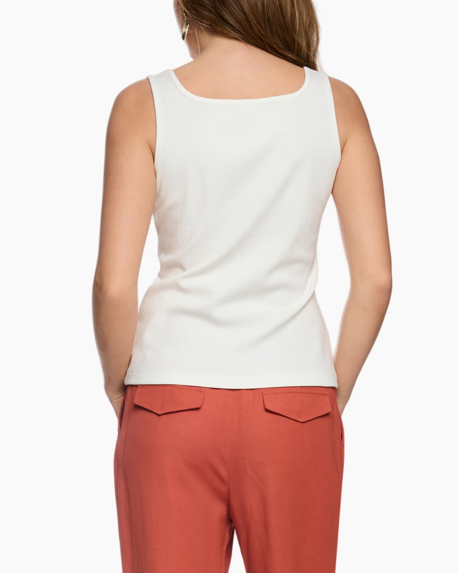 tanktop, wit top, mouwloos, katoen, vrouwen