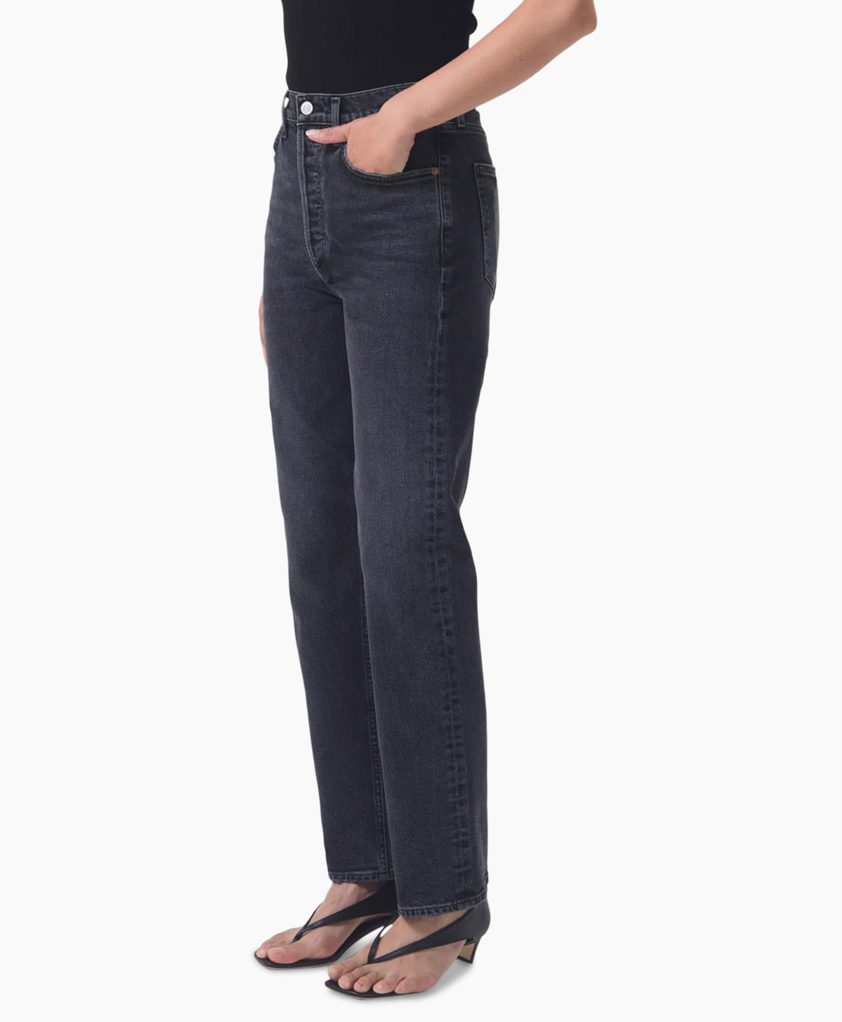 Jeans High Rise Stovepipe Grijs